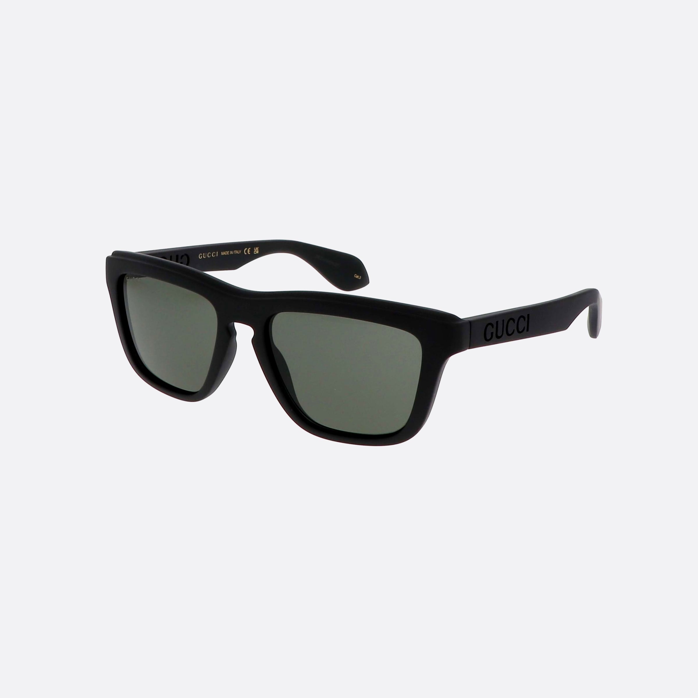 Gucci 55mm Lettering Black Squared Man Sunglasses - Main View