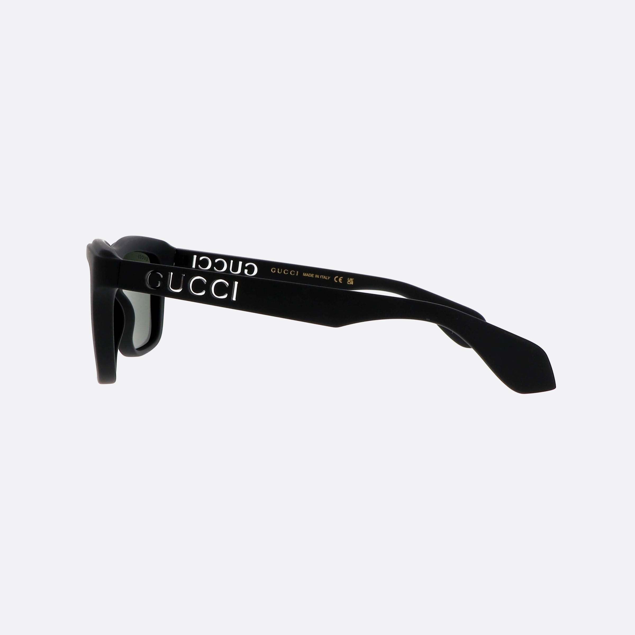 Gucci 55mm Lettering Black Squared Man Sunglasses - Detail View