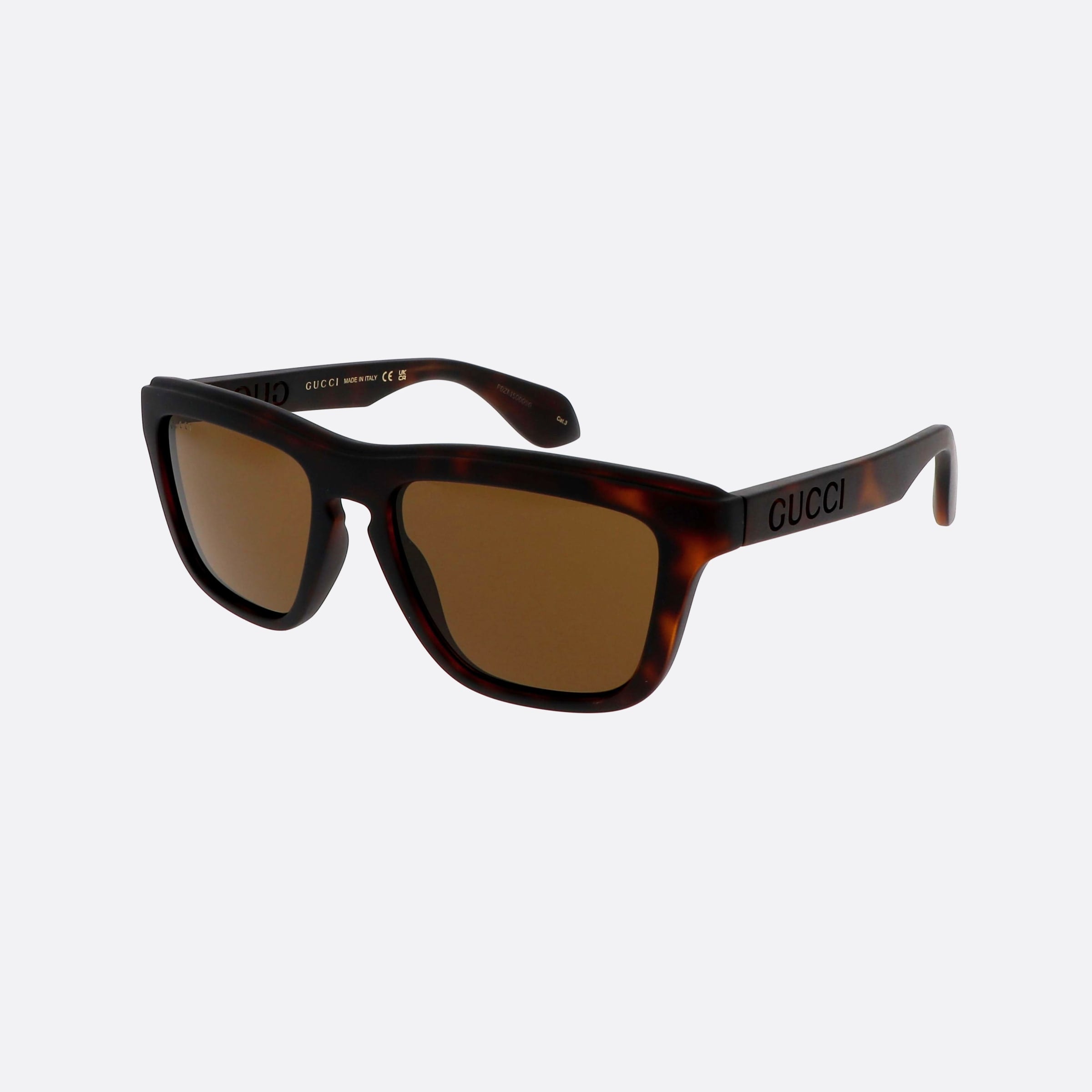 Gucci 55mm Lettering Bre Havana Squared Man Sunglasses - Main View