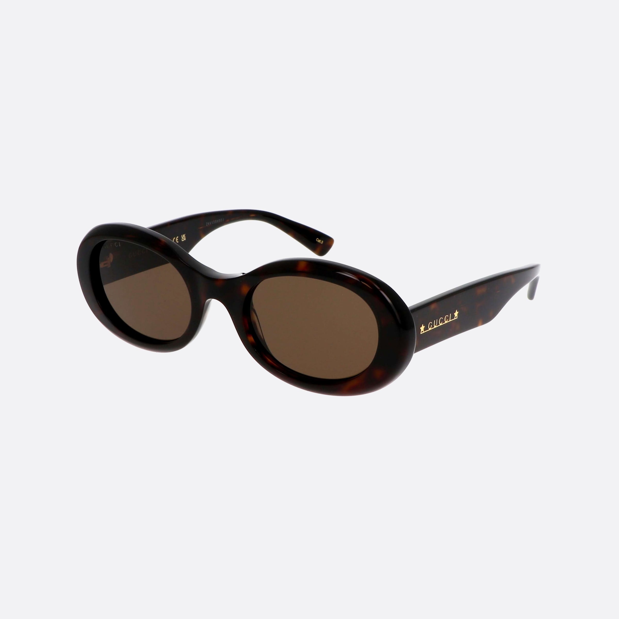 Gucci 52mm Lettering Hgg Havana Oval Woman Sunglasses - Main View