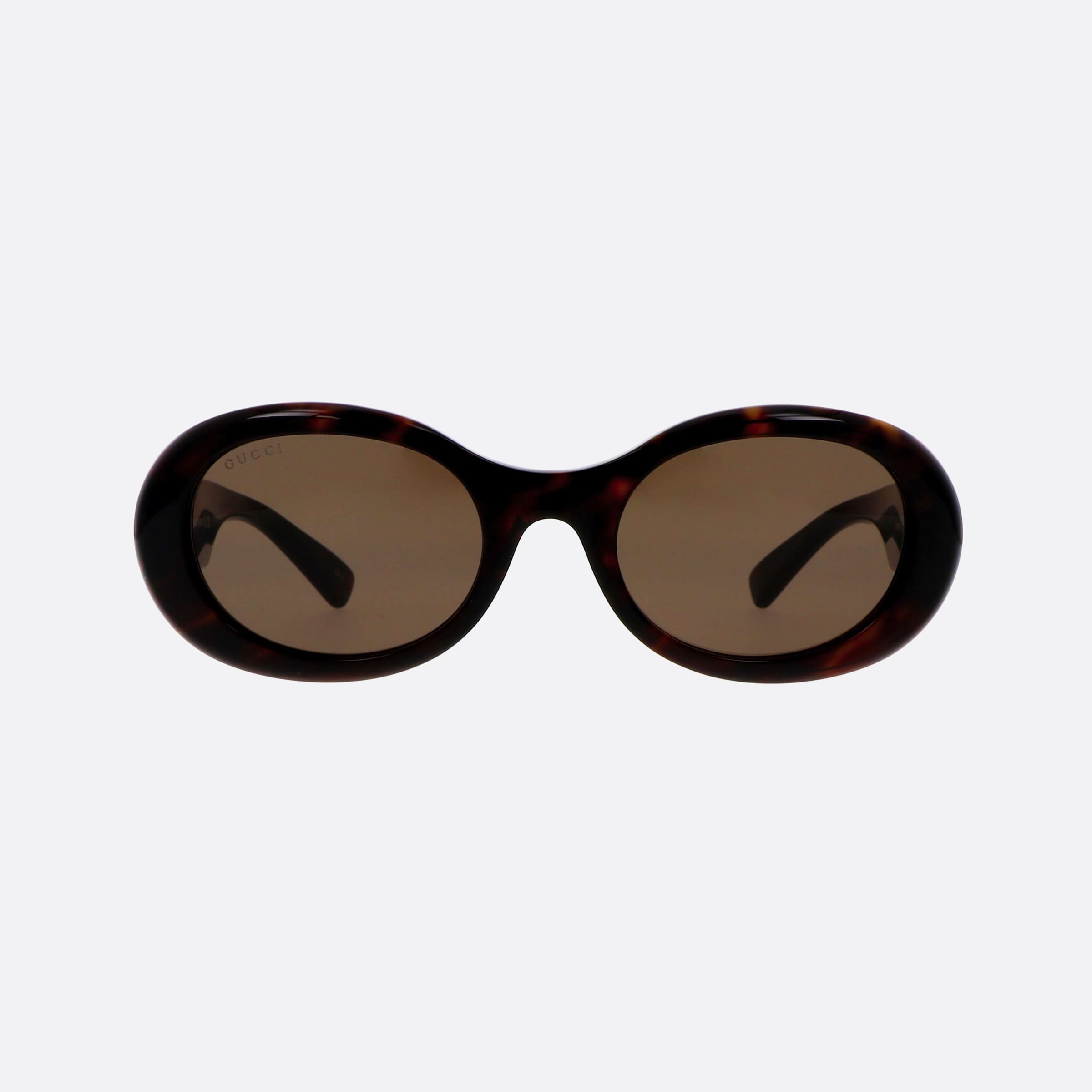 Gucci 52mm Lettering Hgg Havana Oval Woman Sunglasses - Side View