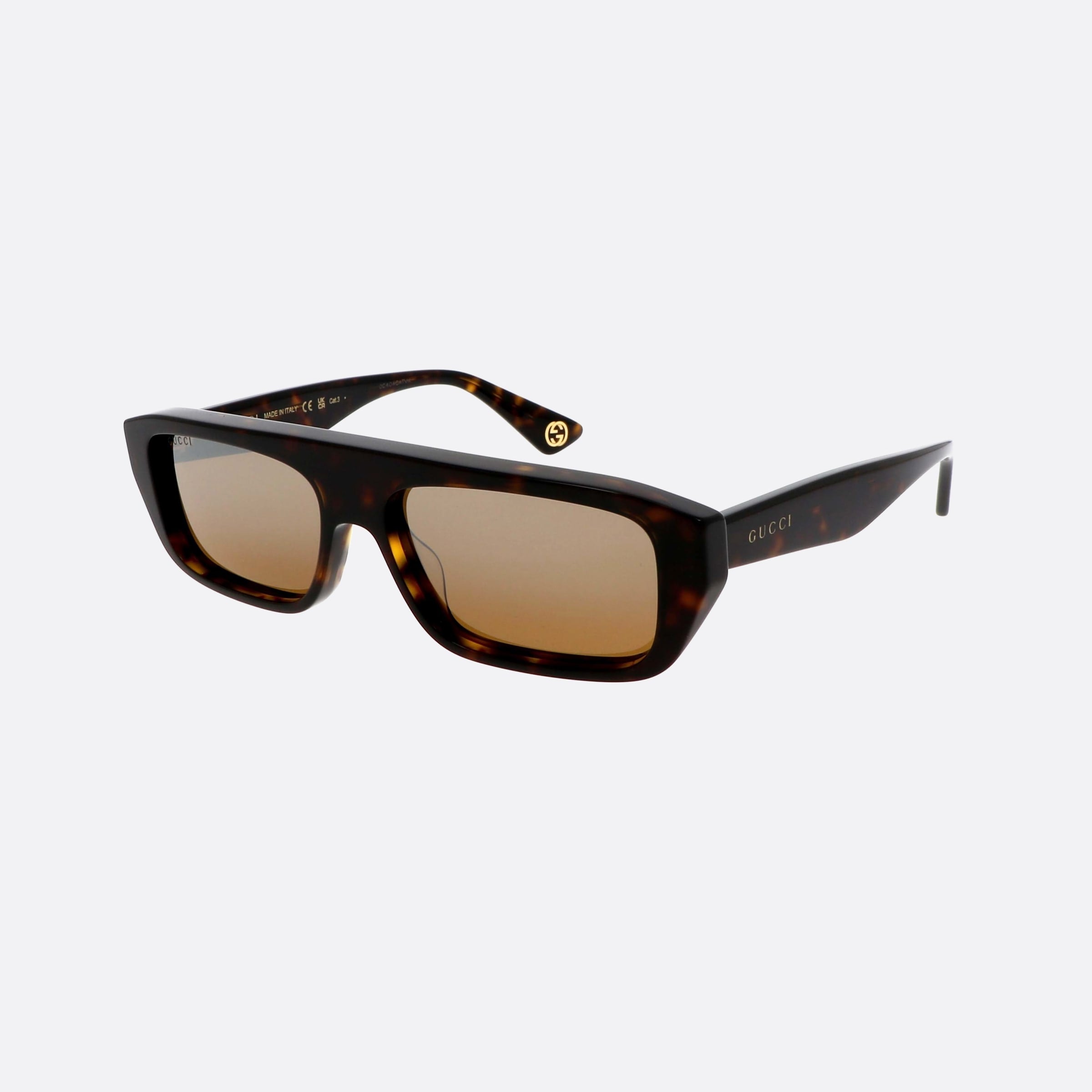Gucci 56mm Lettering Hgs Havana Squared Man Sunglasses - Main View