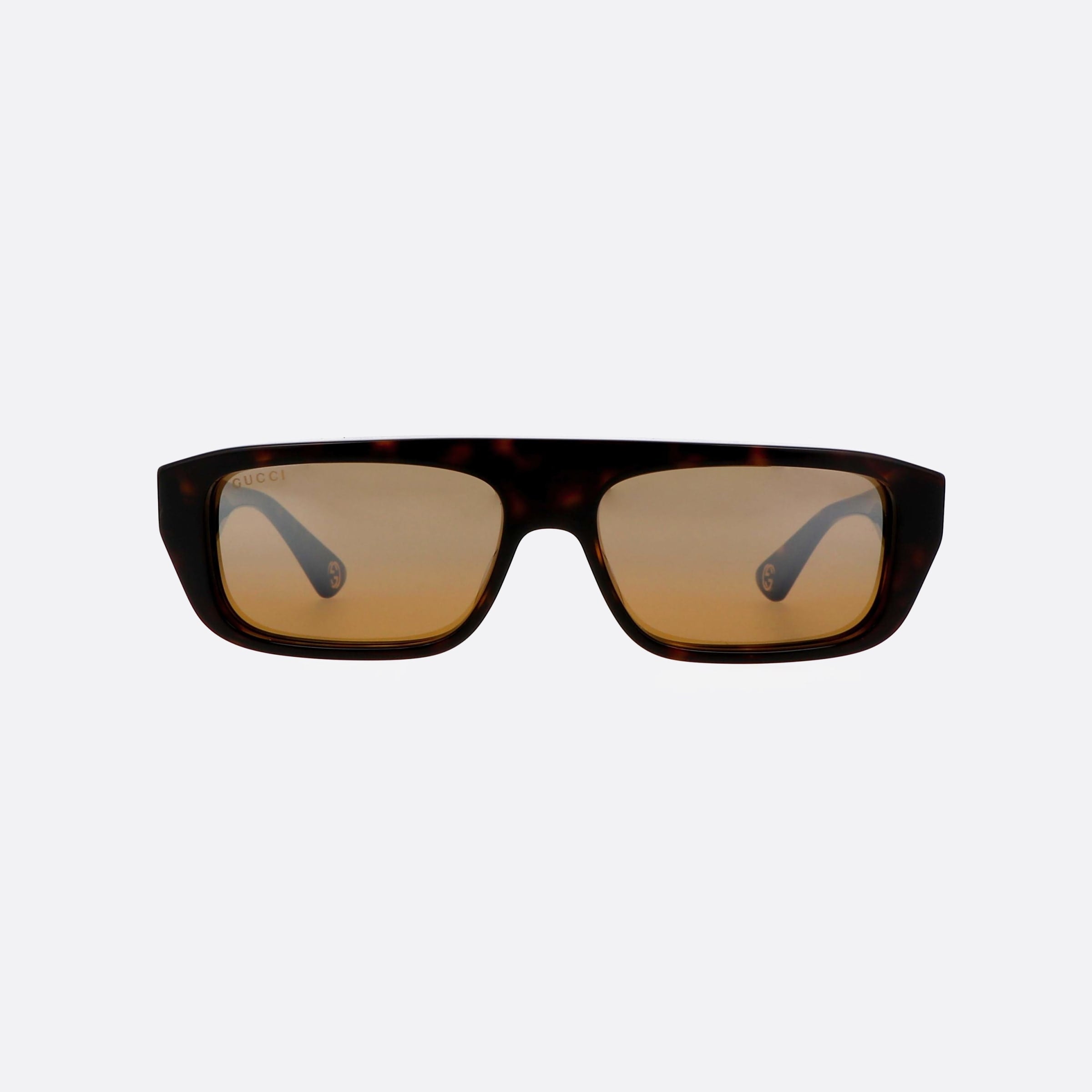Gucci 56mm Lettering Hgs Havana Squared Man Sunglasses - Side View