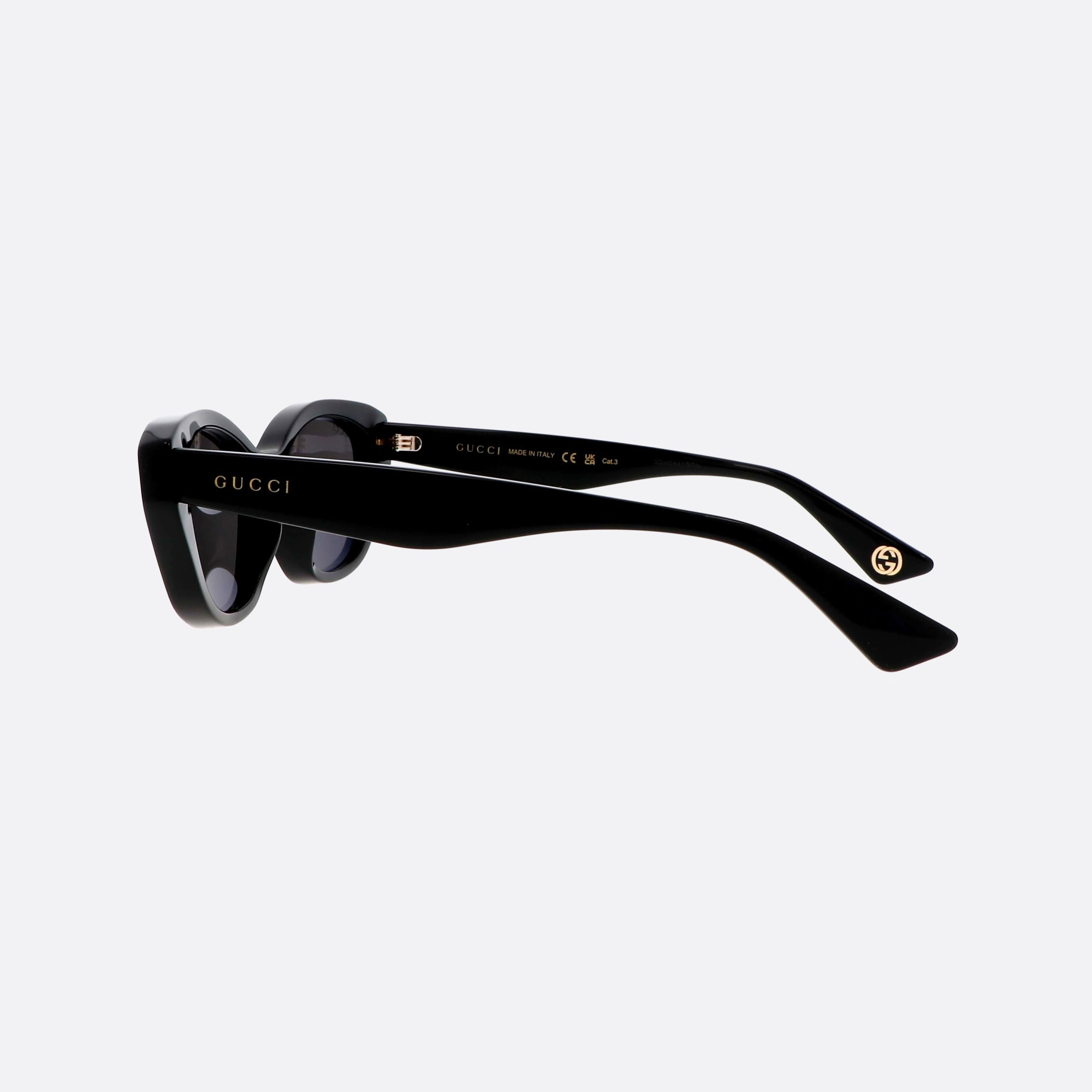 Gucci 54mm Lettering Black Cat Eye Woman Sunglasses - Detail View