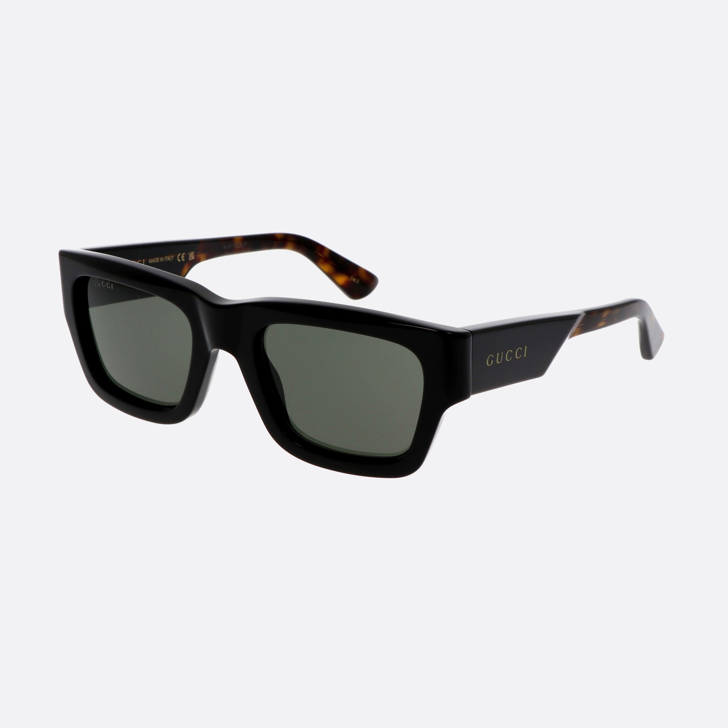 Gucci 52mm Lettering Black Rectangle Man Sunglasses - Main View