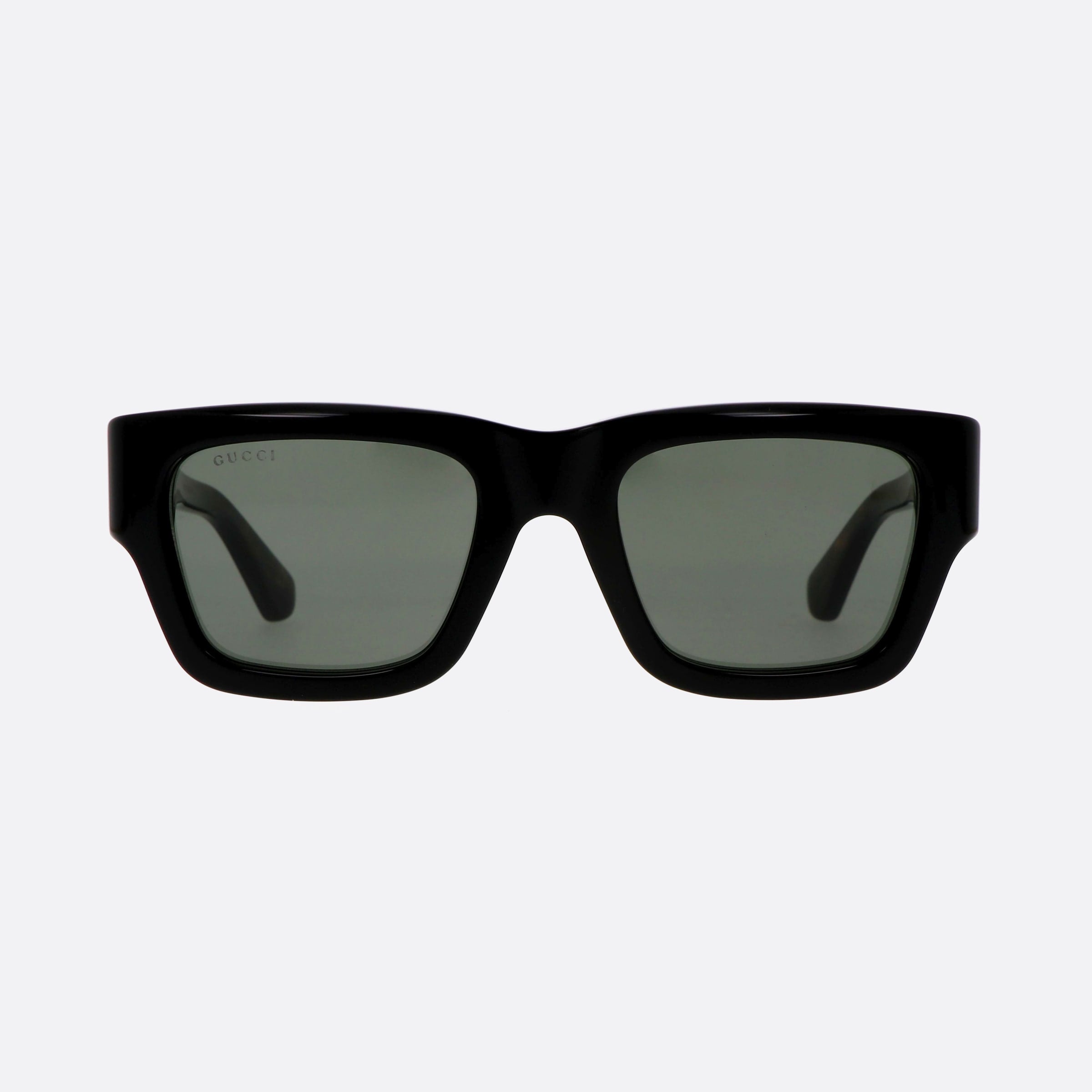 Gucci 52mm Lettering Black Rectangle Man Sunglasses - Side View