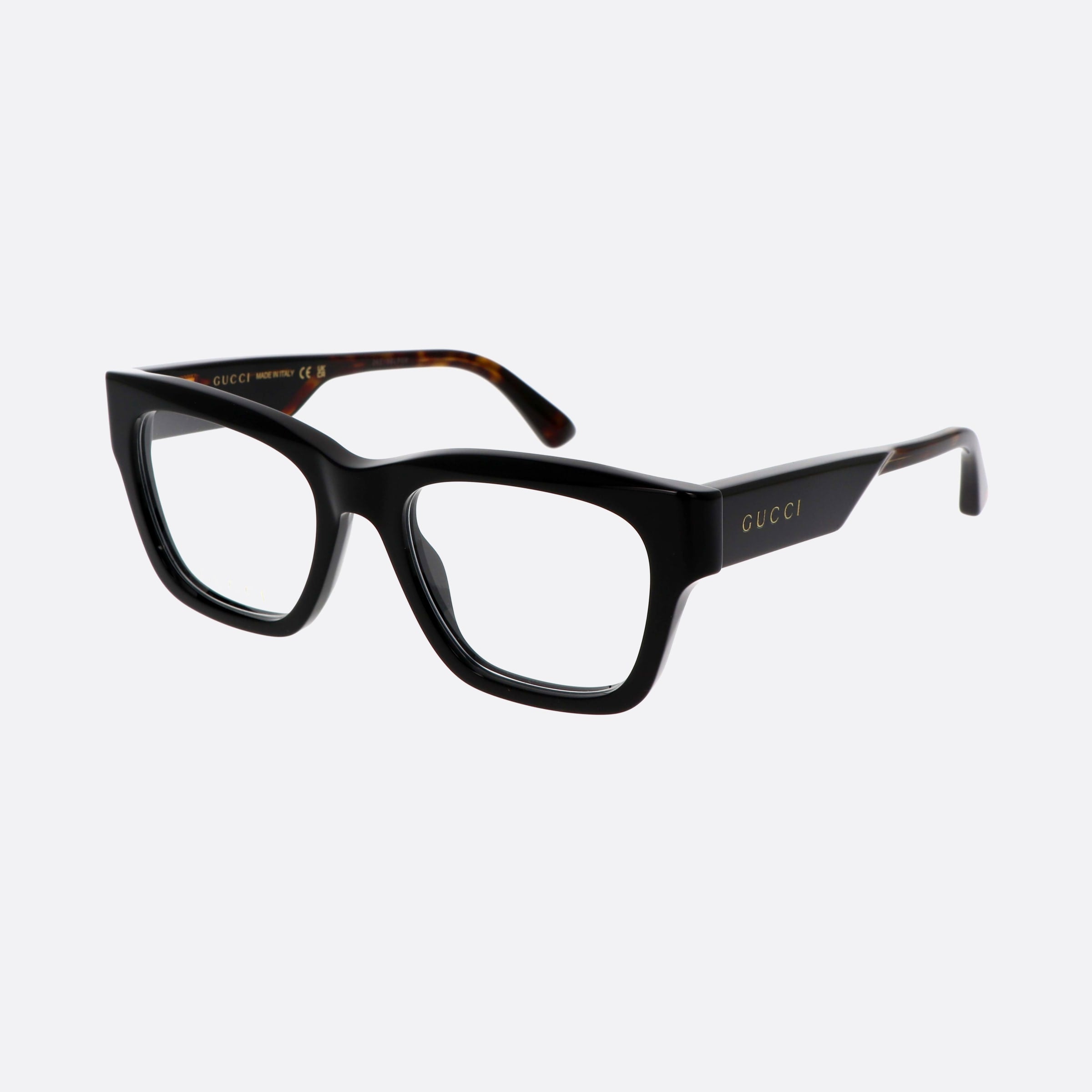 Gucci 54mm Lettering Tortoise Rectangle Man Eyeglasses - Main View