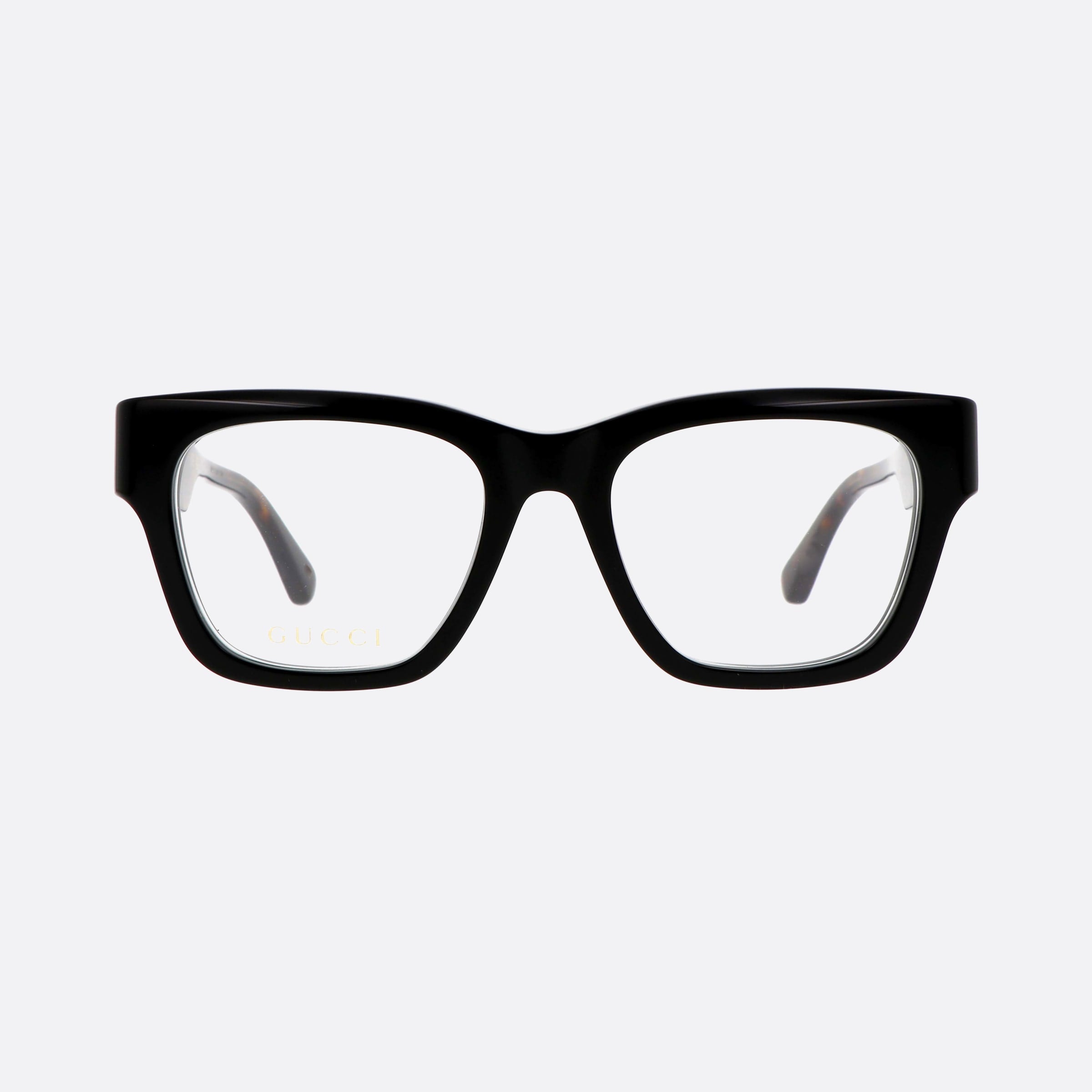 Gucci 54mm Lettering Tortoise Rectangle Man Eyeglasses - Side View
