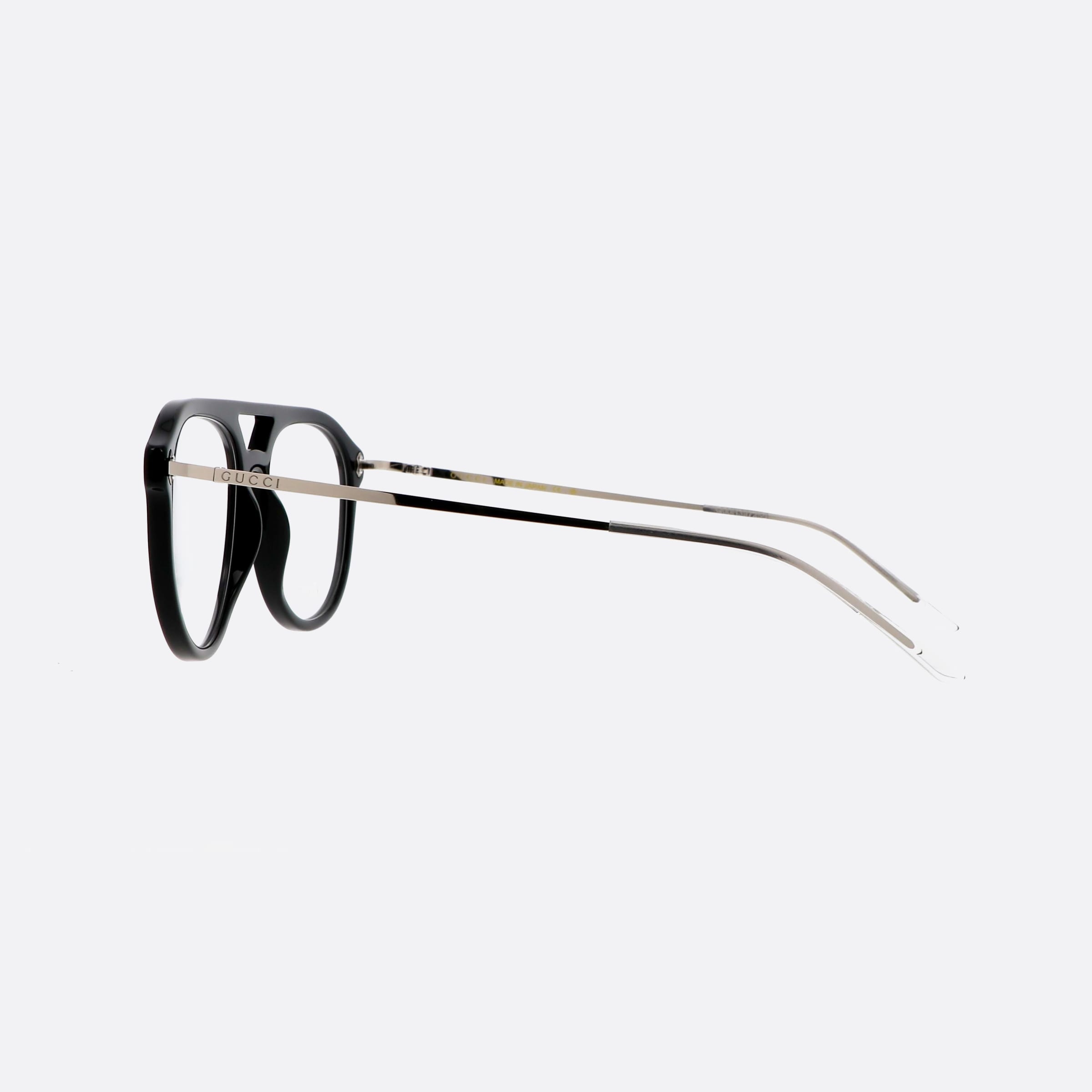 Gucci 53mm Lettering Blsl Black Pilot Man Eyeglasses - Detail View