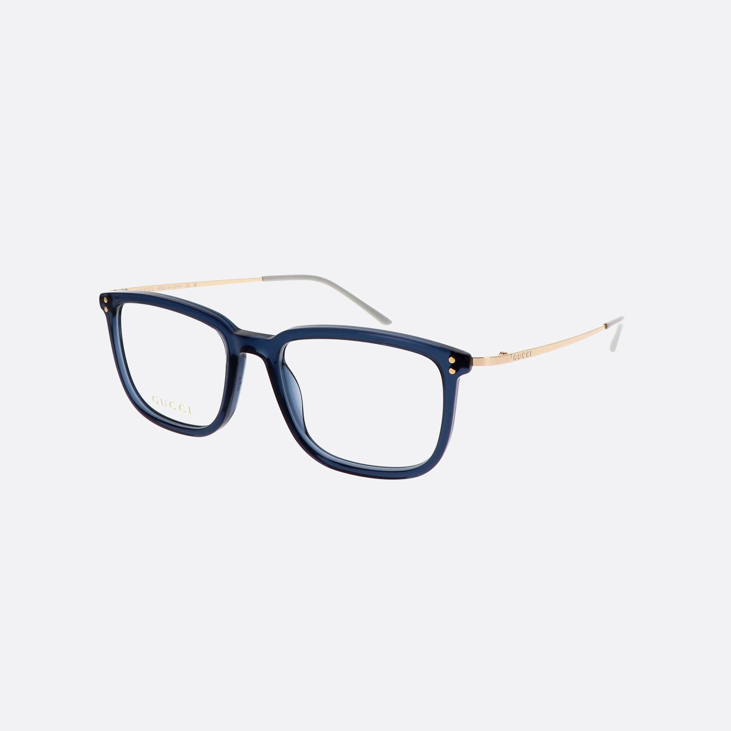 Gucci 53mm Lettering Blgld Blue Squared Man Eyeglasses - Main View