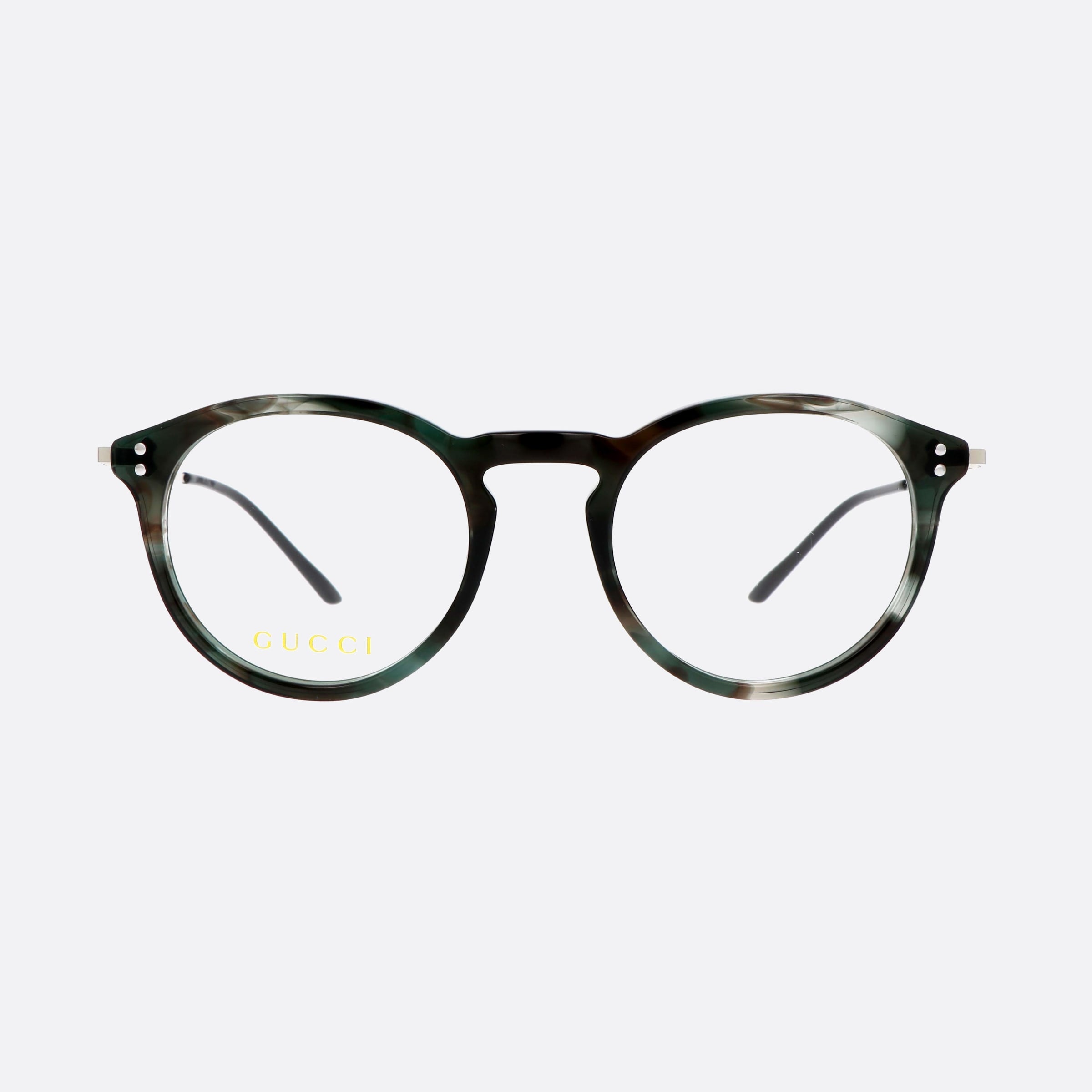 Gucci 48mm Lettering Grhvn Havana Round Man Eyeglasses - Side View