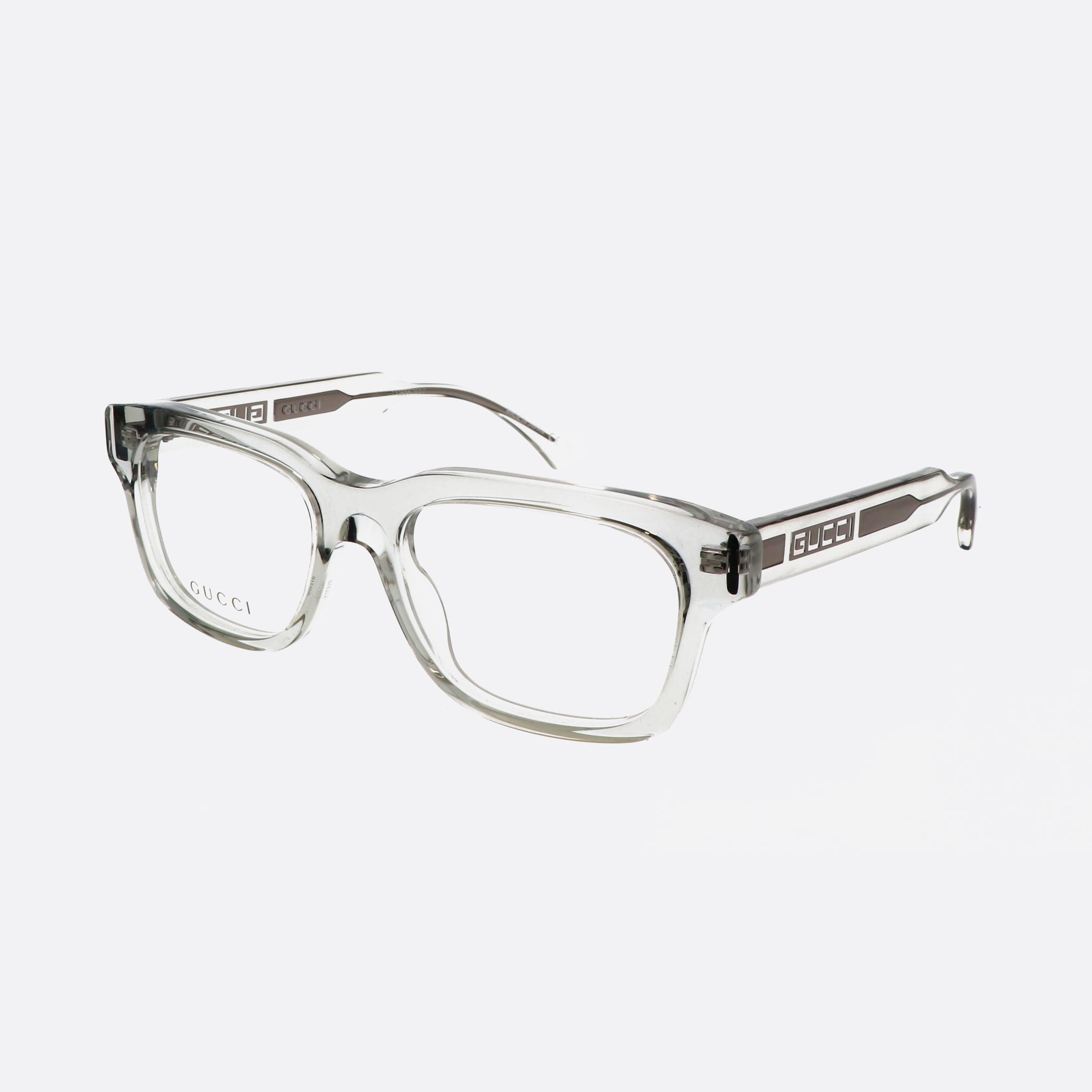 Gucci 54mm Lettering Clear Rectangle Man Eyeglasses - Main View