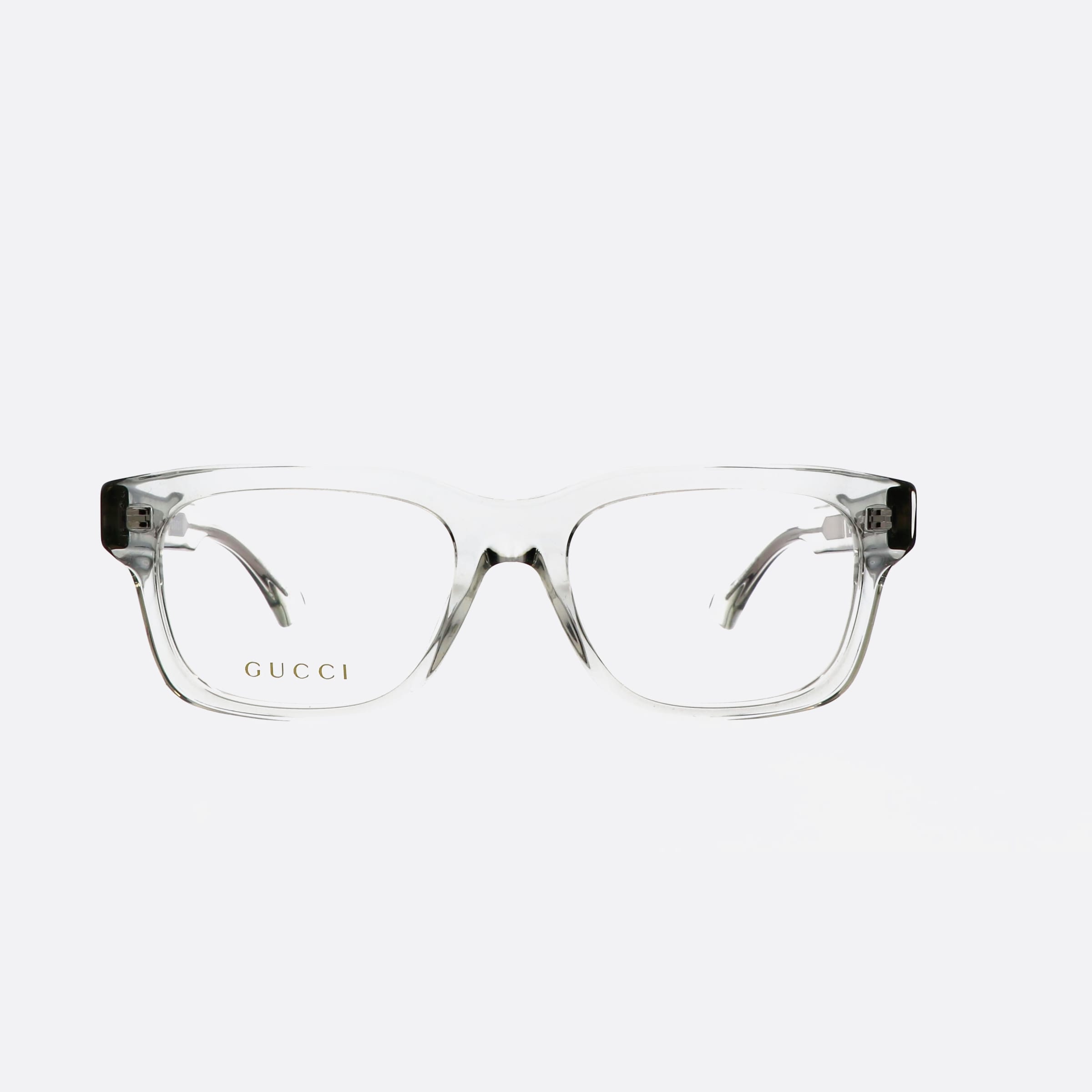 Gucci 54mm Lettering Clear Rectangle Man Eyeglasses - Side View