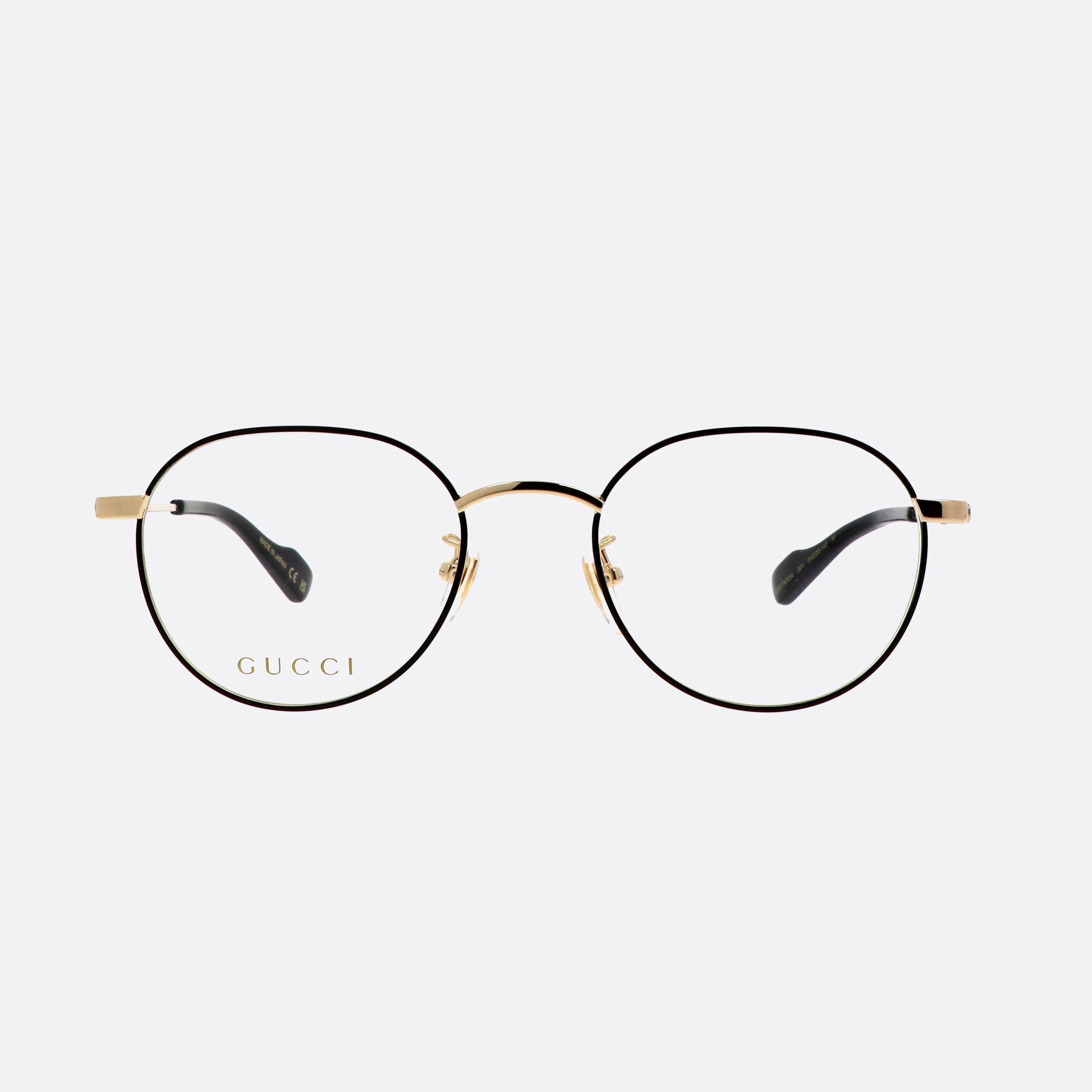 Gucci 51mm Lettering Gg1747oa Black Round Man Eyeglasses - Side View