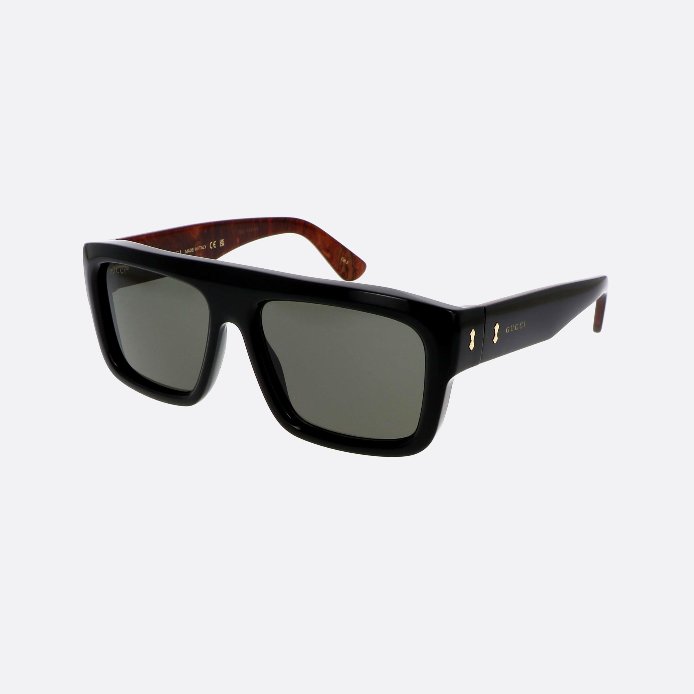 Gucci 55mm Rivets Black Squared Man Sunglasses - Main View