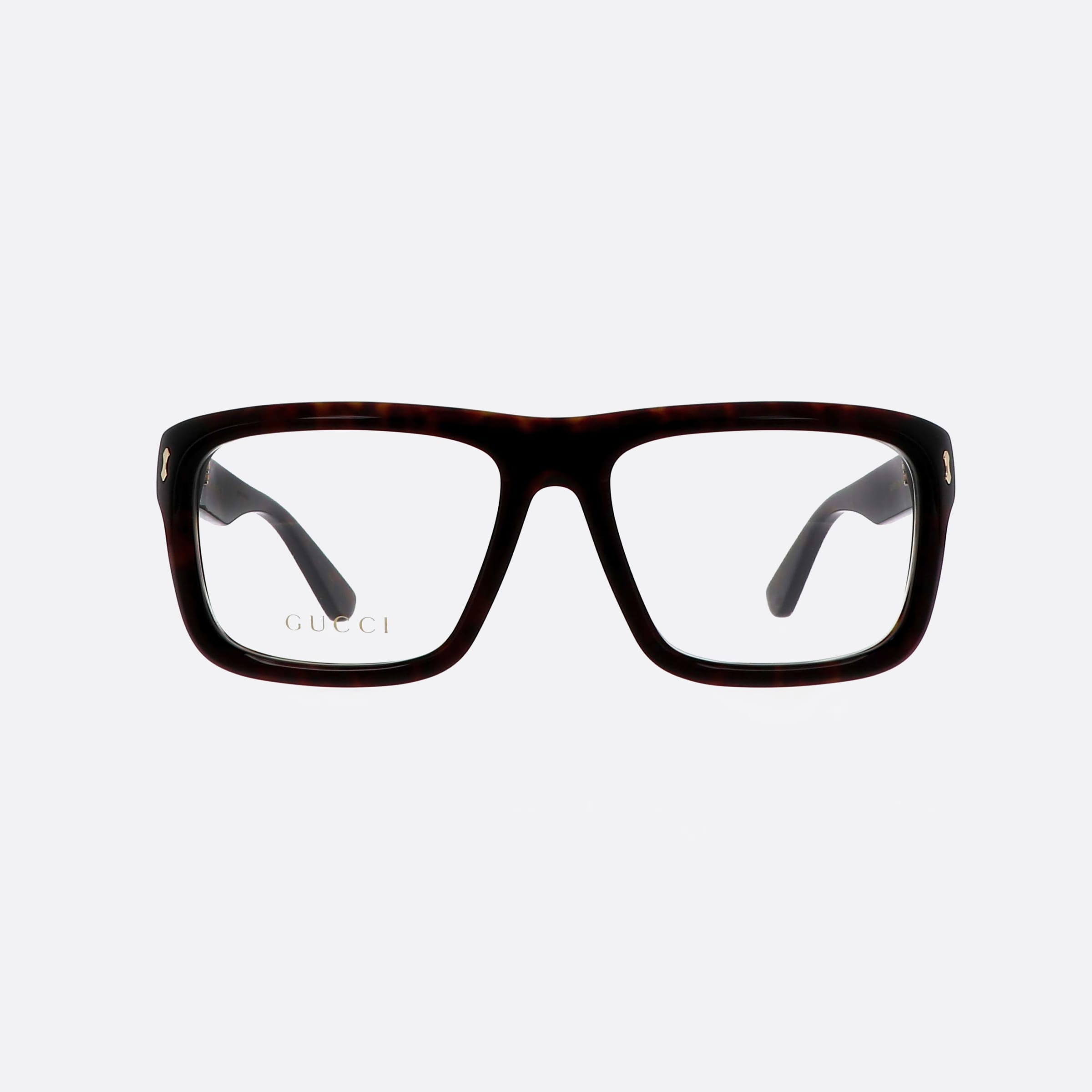 Gucci 56mm Rivets Tortoise Square Man Eyeglasses - Side View