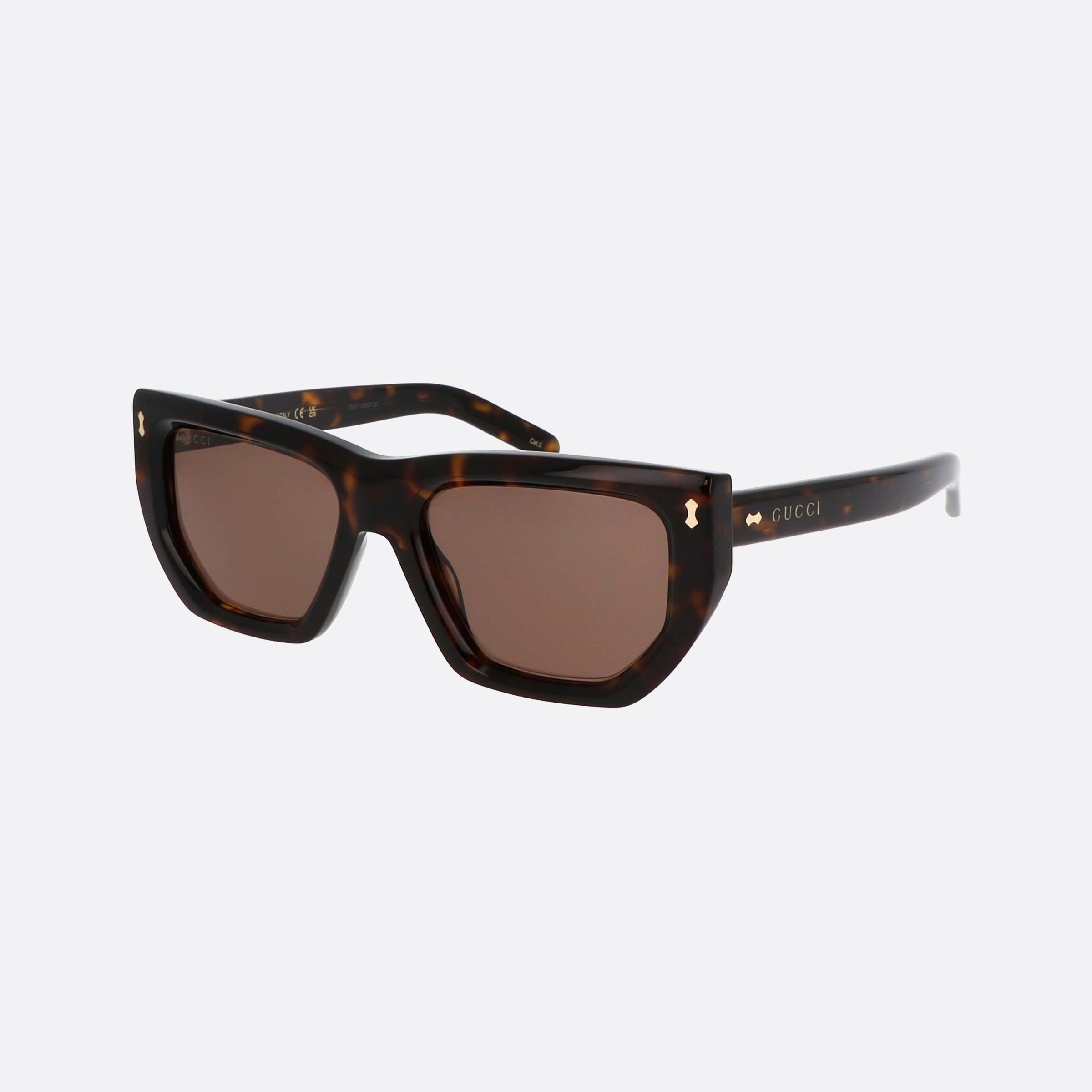 Gucci 53mm Rivets Der Havana Geometric Woman Sunglasses - Main View