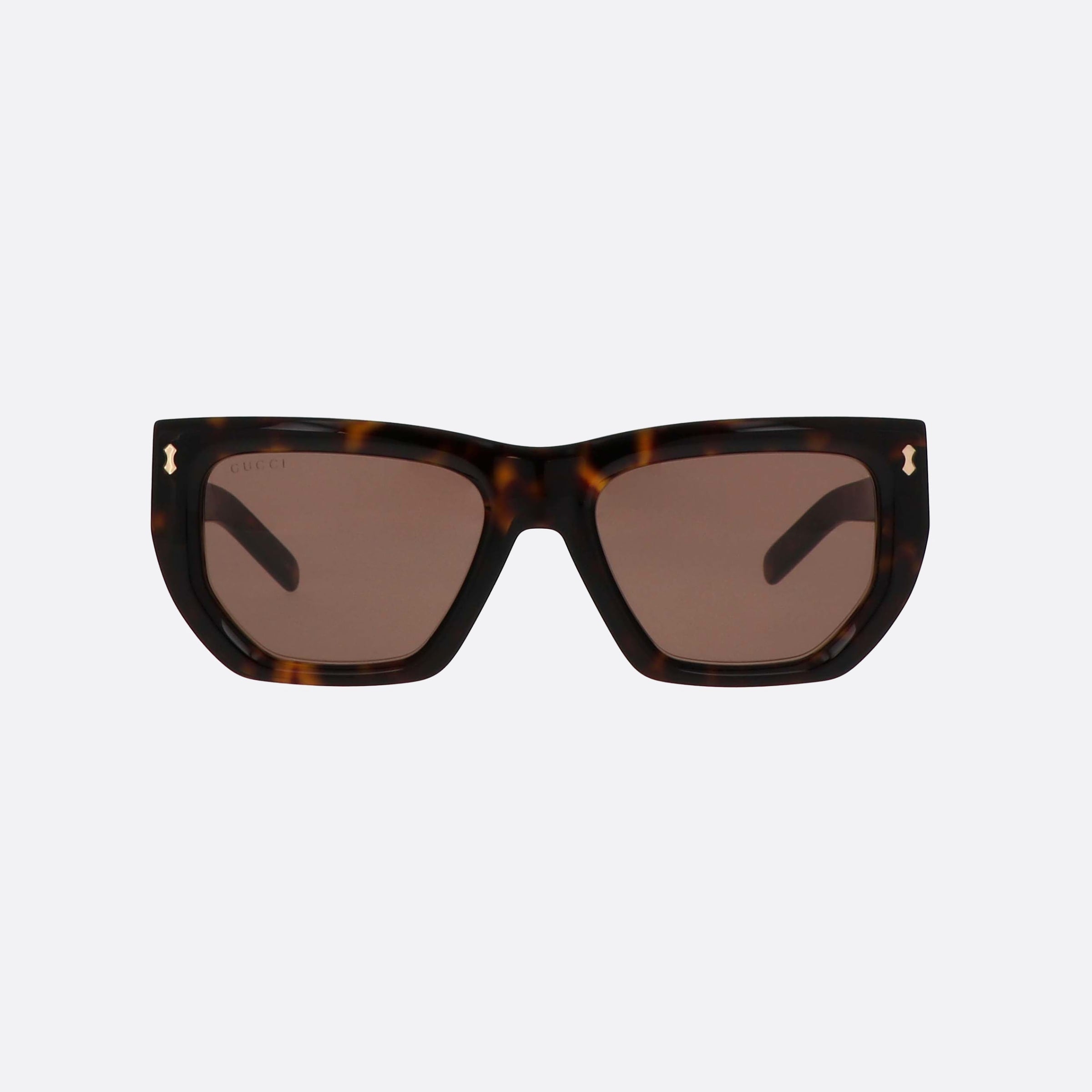 Gucci 53mm Rivets Der Havana Geometric Woman Sunglasses - Side View