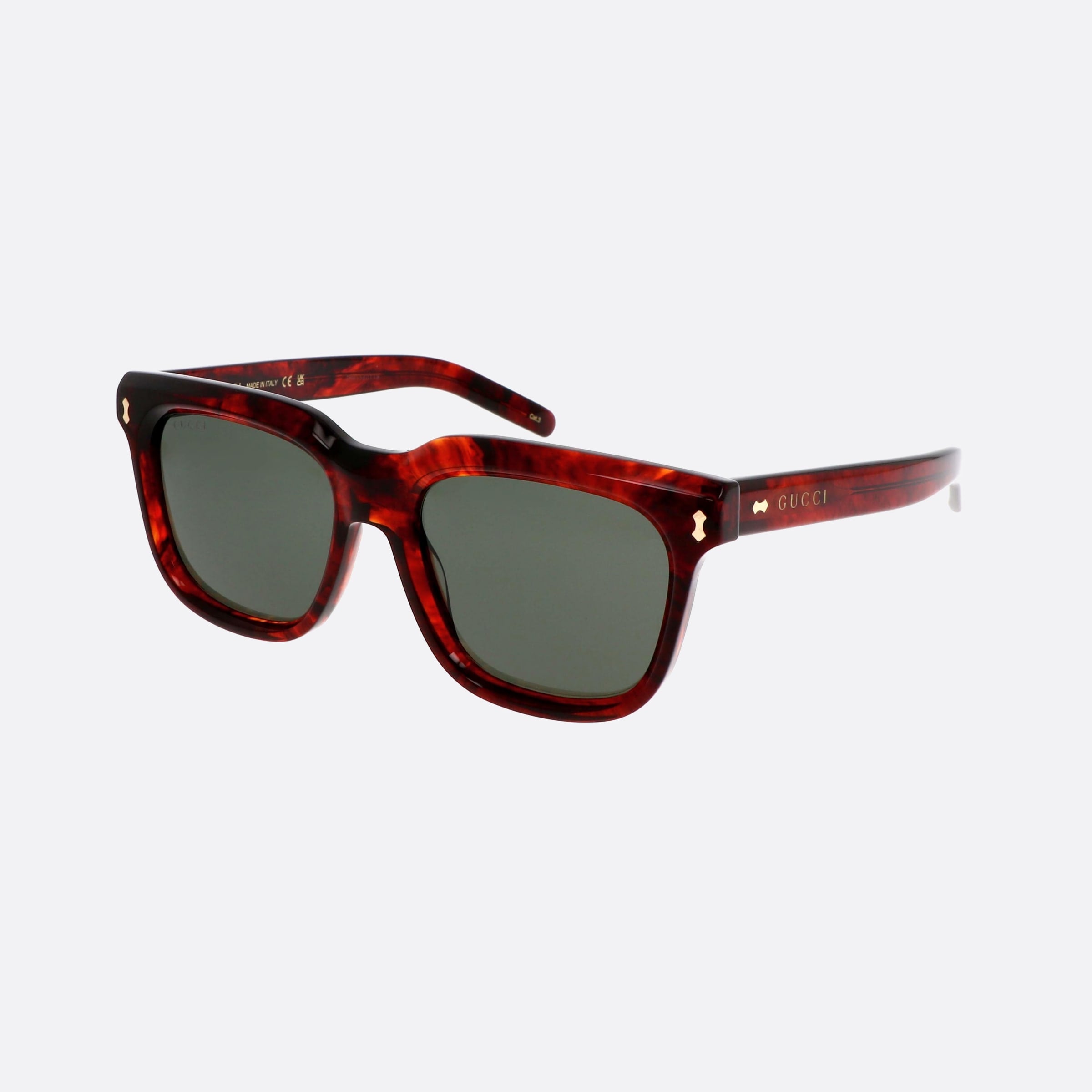 Gucci 53mm Rivets Rhg Red Squared Man Sunglasses - Main View