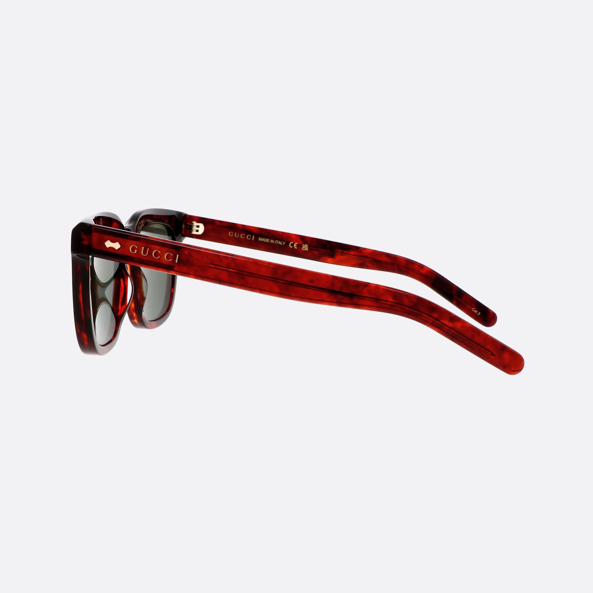 Gucci 53mm Rivets Rhg Red Squared Man Sunglasses - Detail View