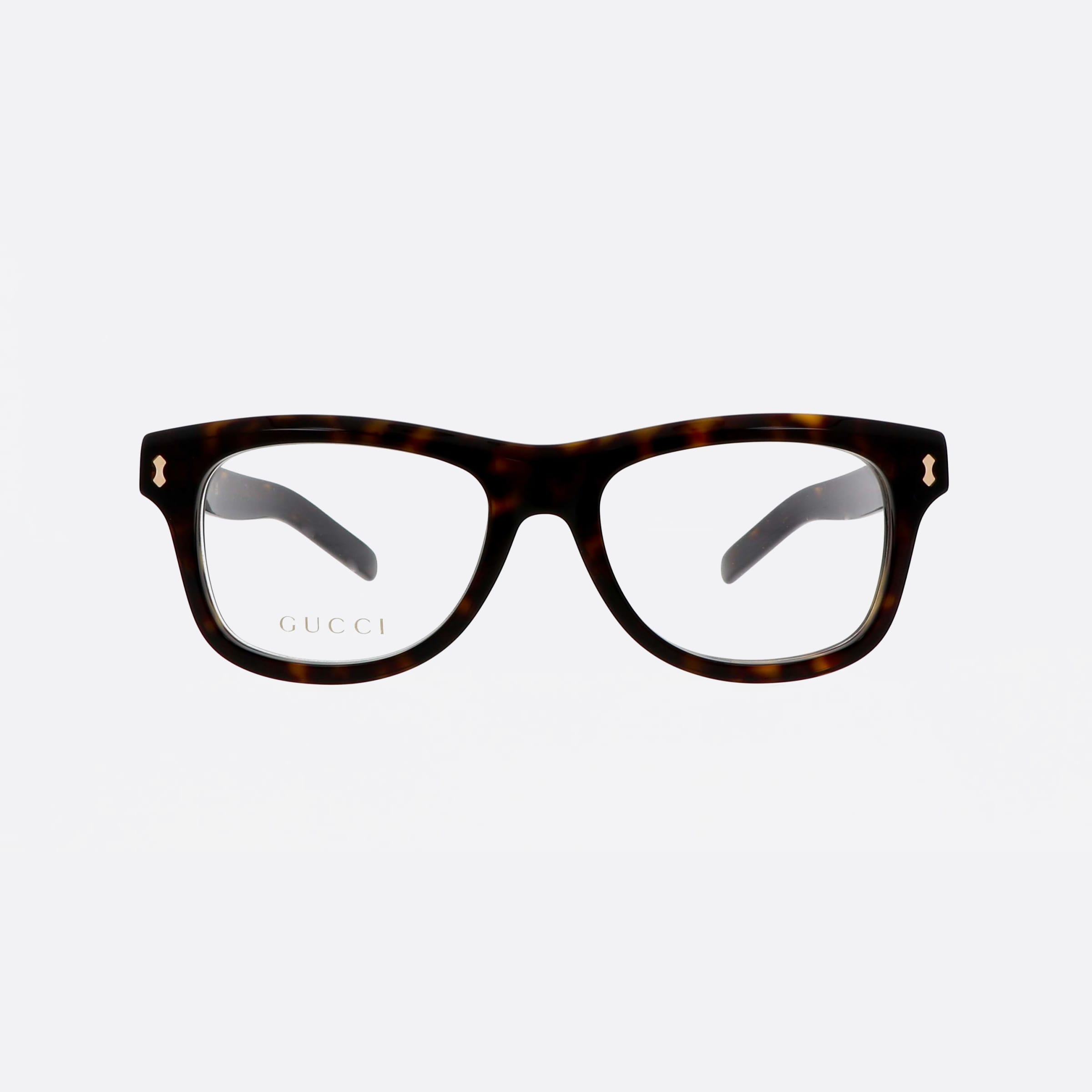 Gucci 52mm Rivets Tortoise Square Men Eyeglasses - Side View