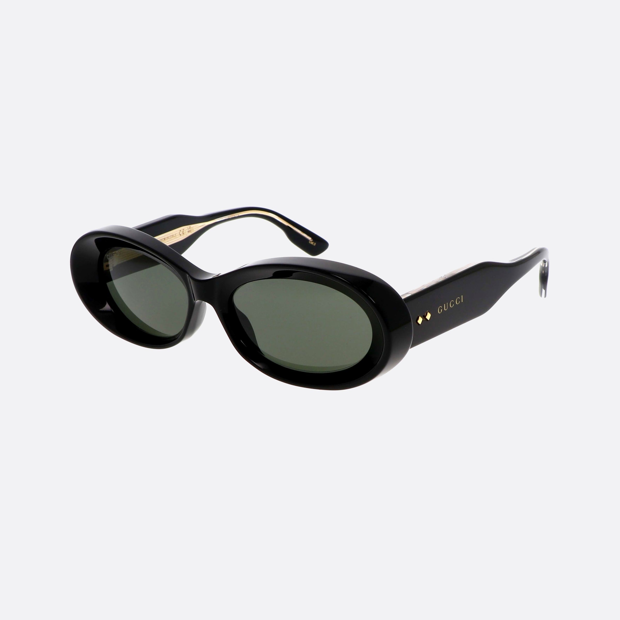 Gucci 54mm Rivets Black Oval Woman Sunglasses - Main View