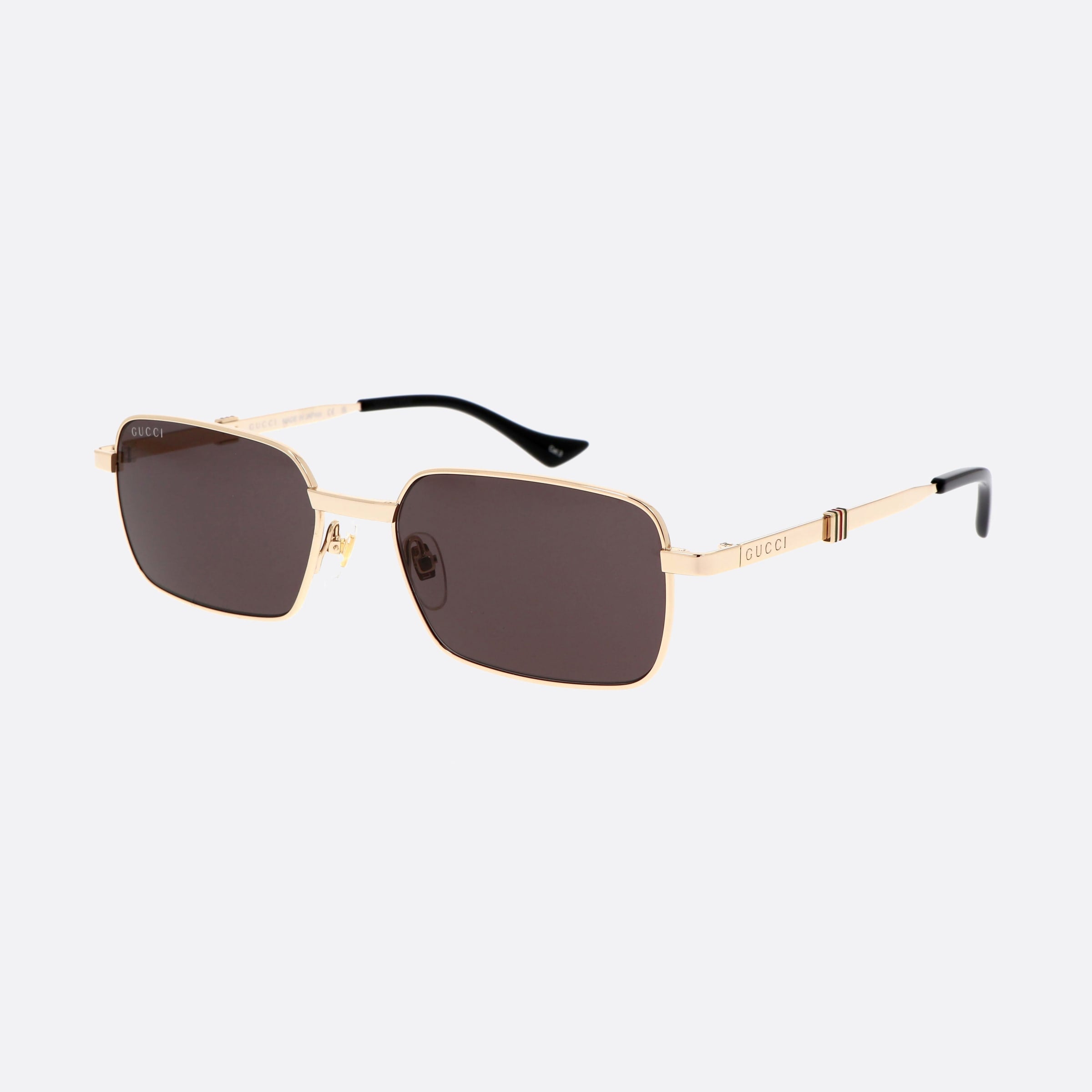 Gucci 56mm Web Gold Squared Man Sunglasses - Main View