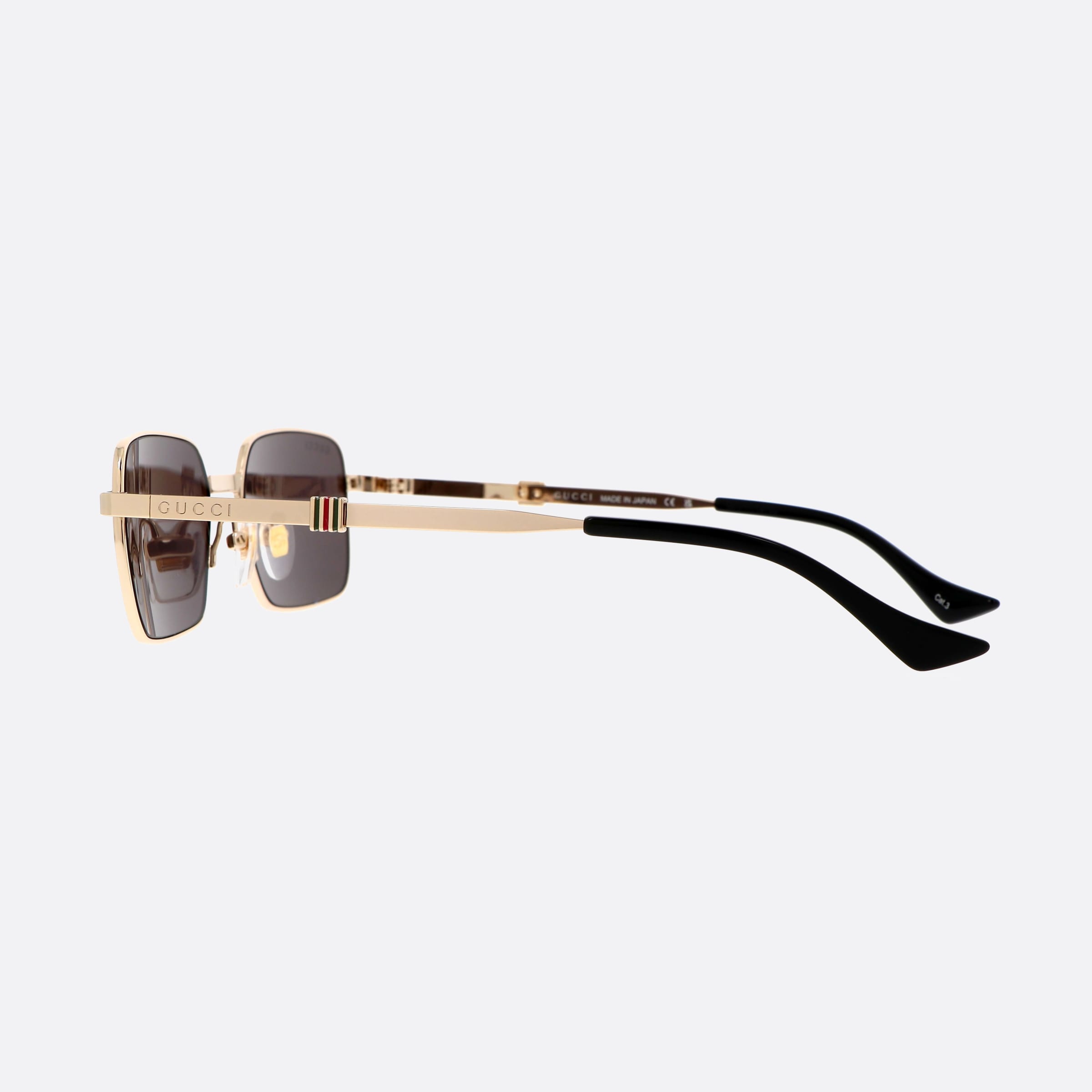 Gucci 56mm Web Gold Squared Man Sunglasses - Detail View