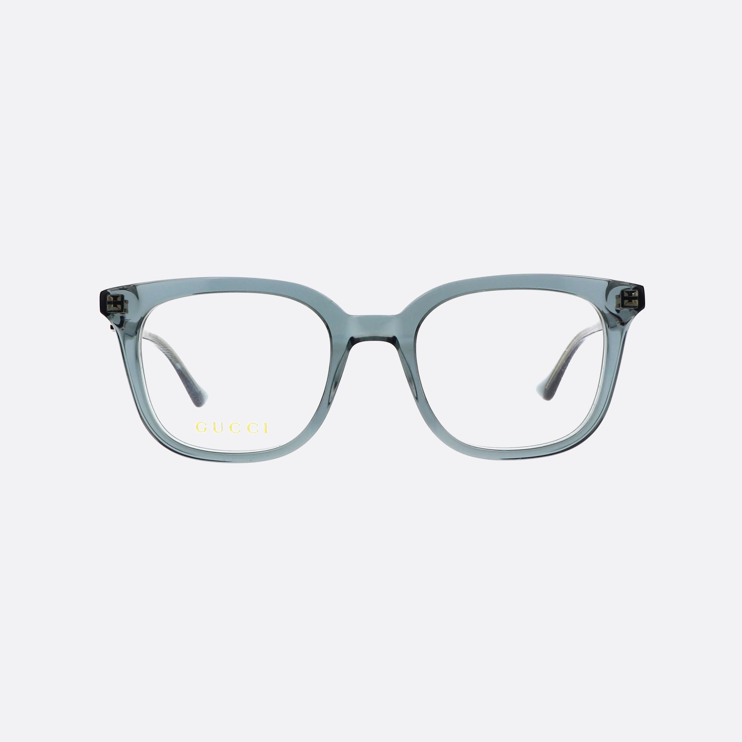 Gucci 50mm Web Green Square Man Eyeglasses - Side View
