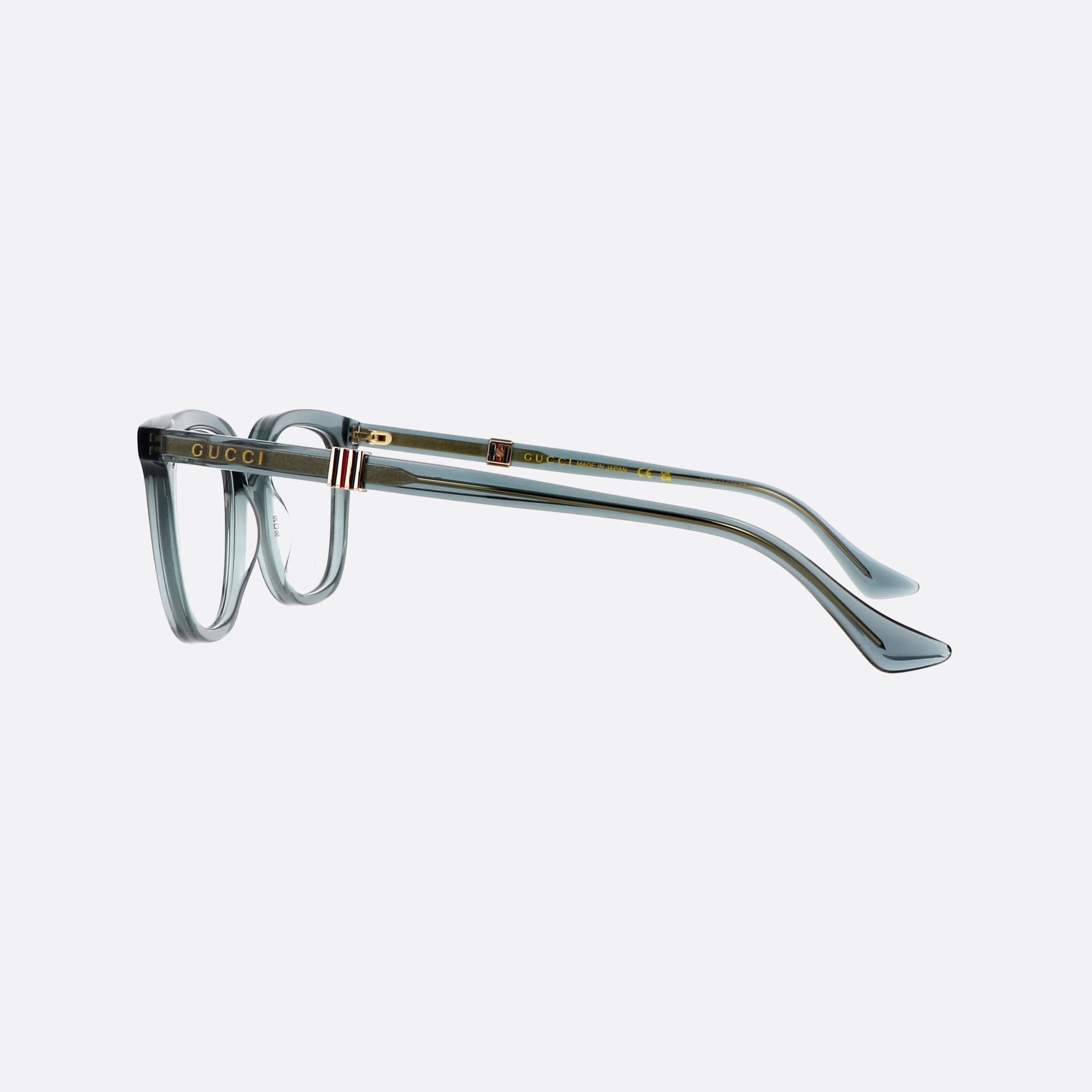 Gucci 50mm Web Green Square Man Eyeglasses - Detail View