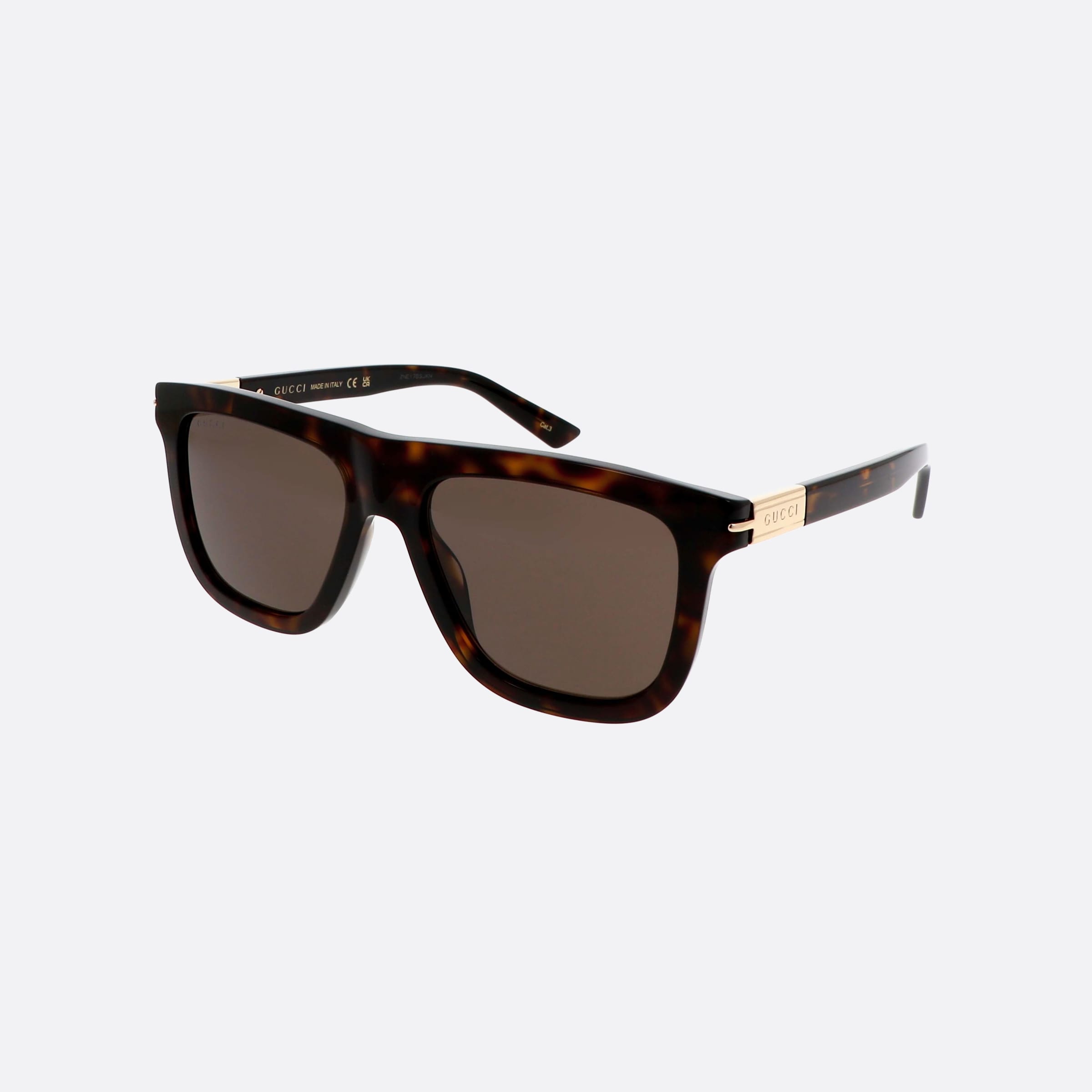 Gucci 54mm Web Gold Squared Man Sunglasses - Main View