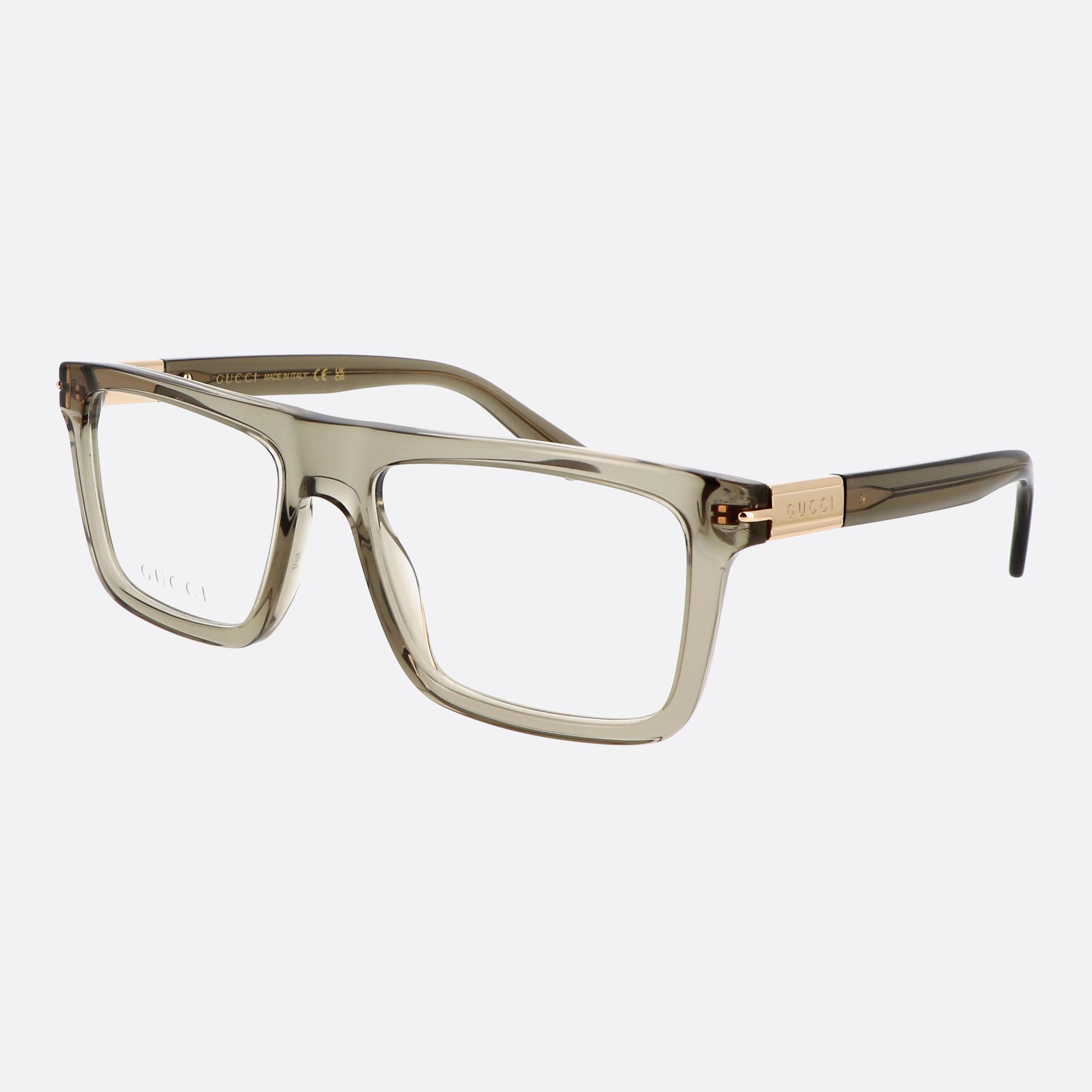 Gucci 54mm Web Brown Rectangle Men Eyeglasses - Main View