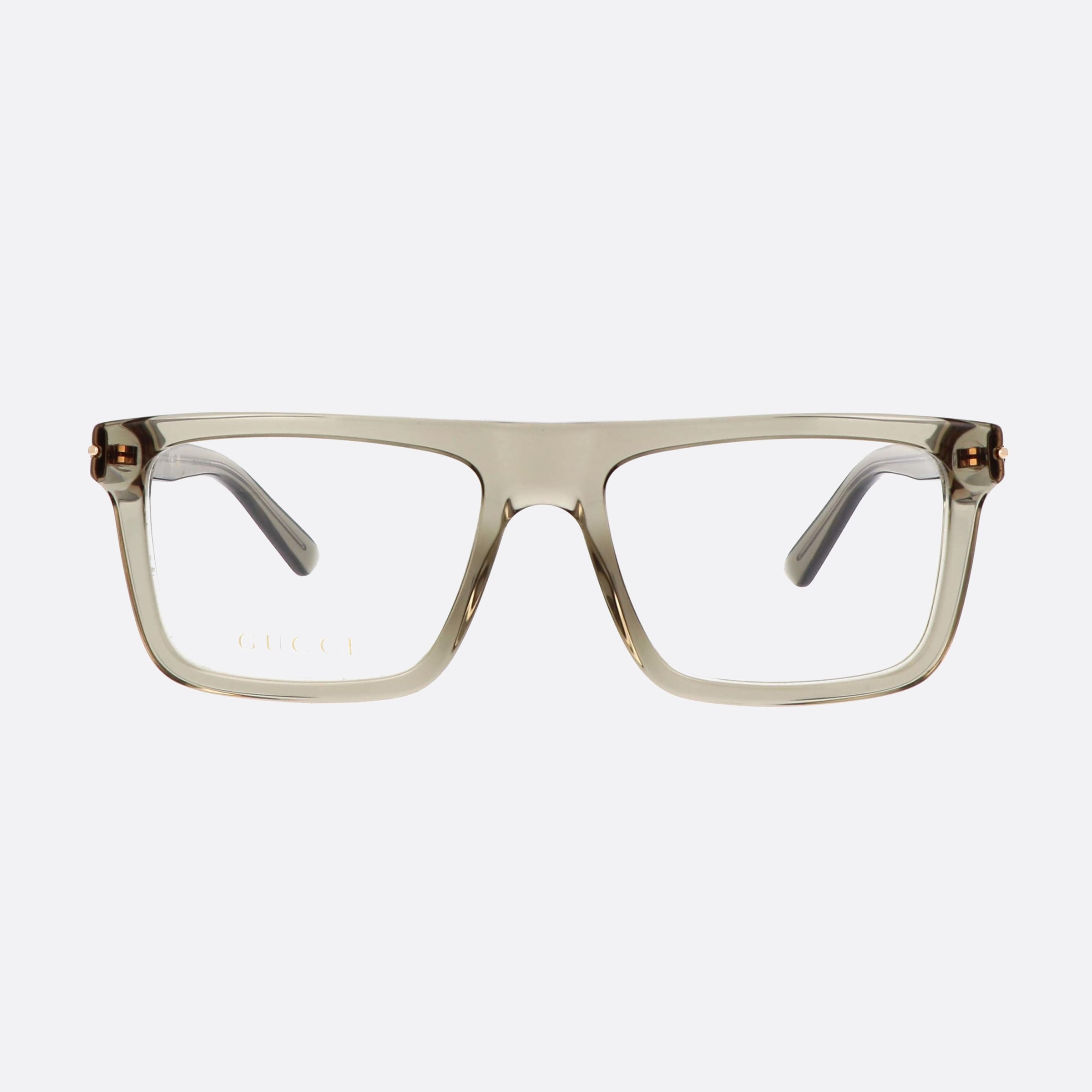Gucci 54mm Web Brown Rectangle Men Eyeglasses - Side View