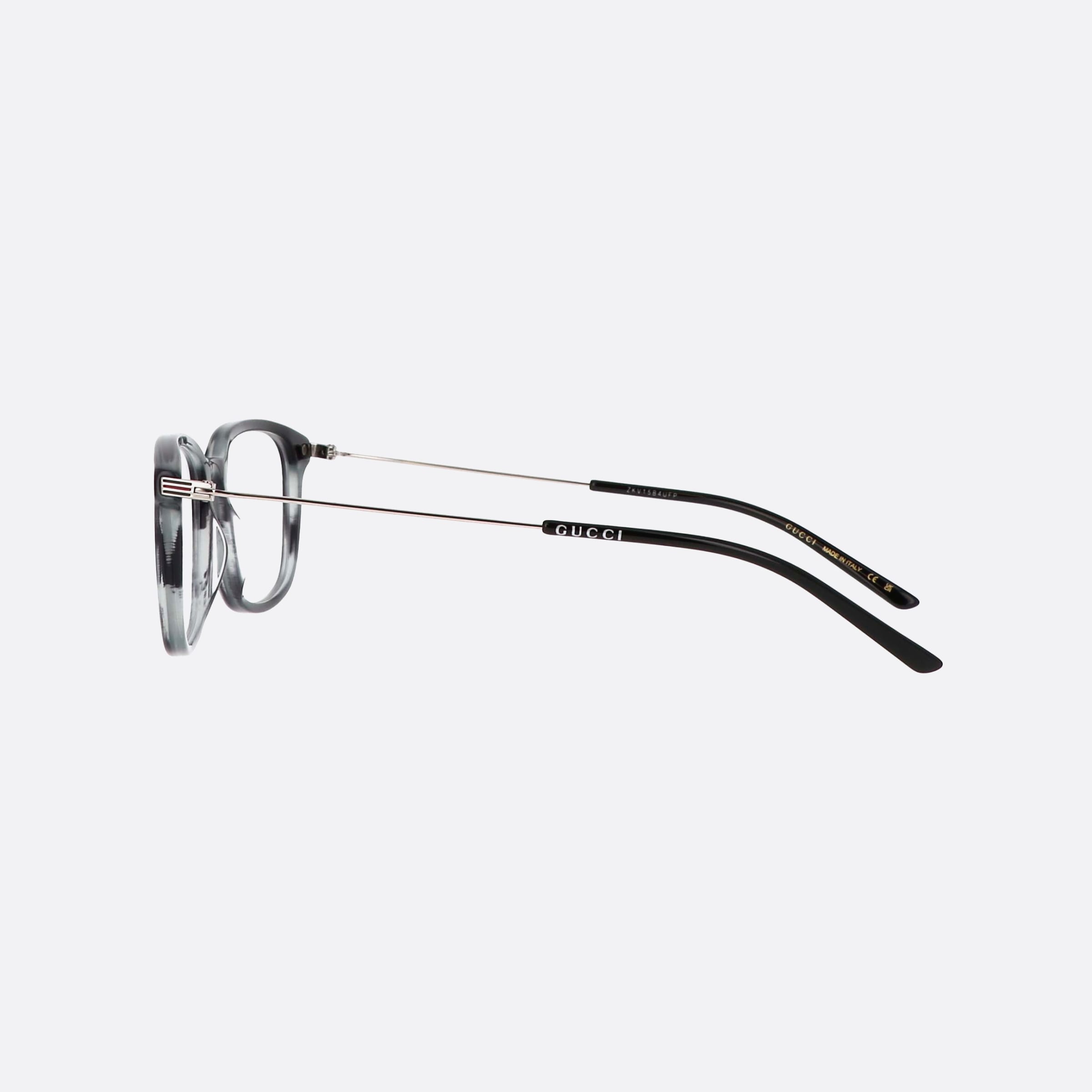 Gucci 52mm Web Grey Square Men Eyeglasses - Detail View