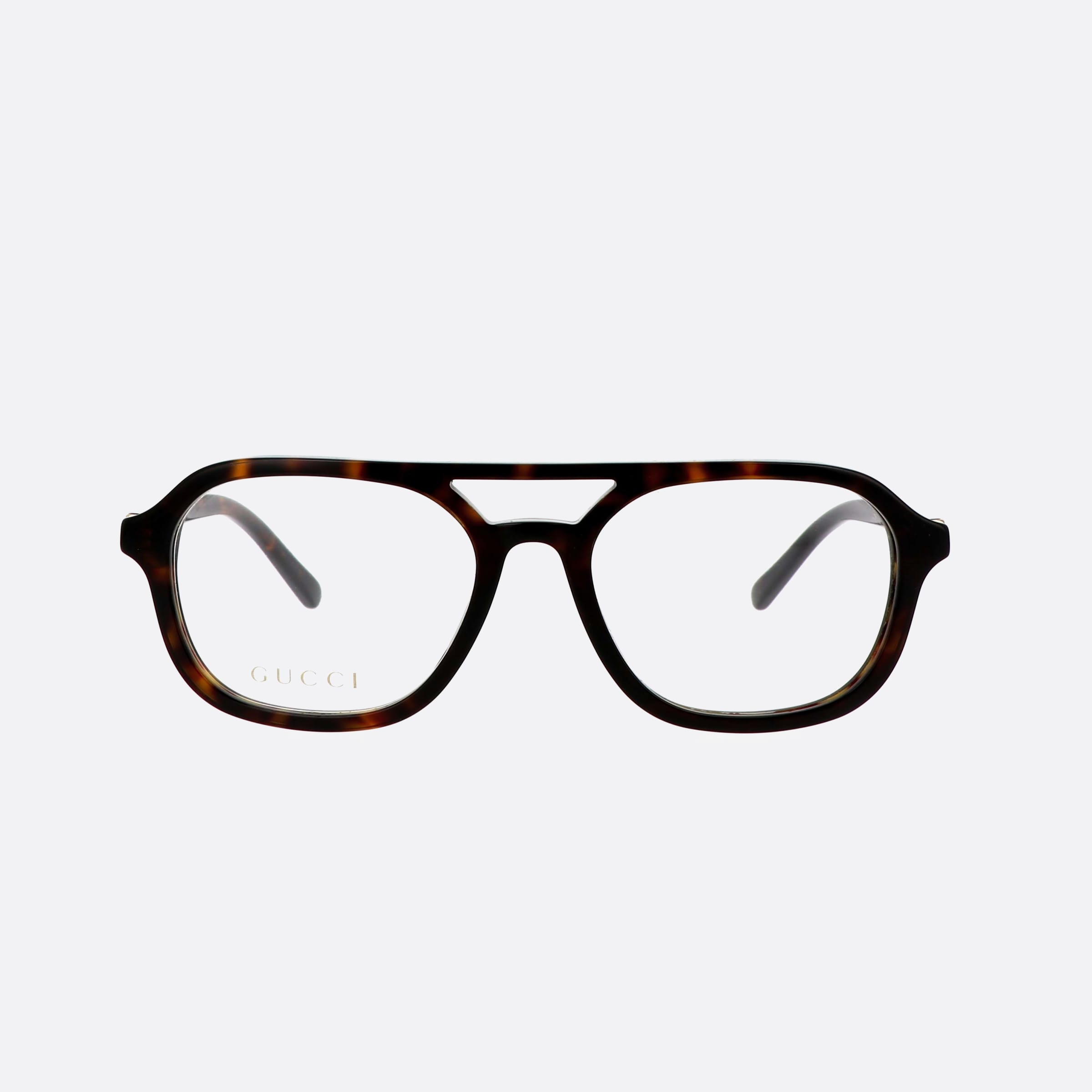Gucci 53mm Web Hvn Havana Pilot Man Eyeglasses - Side View