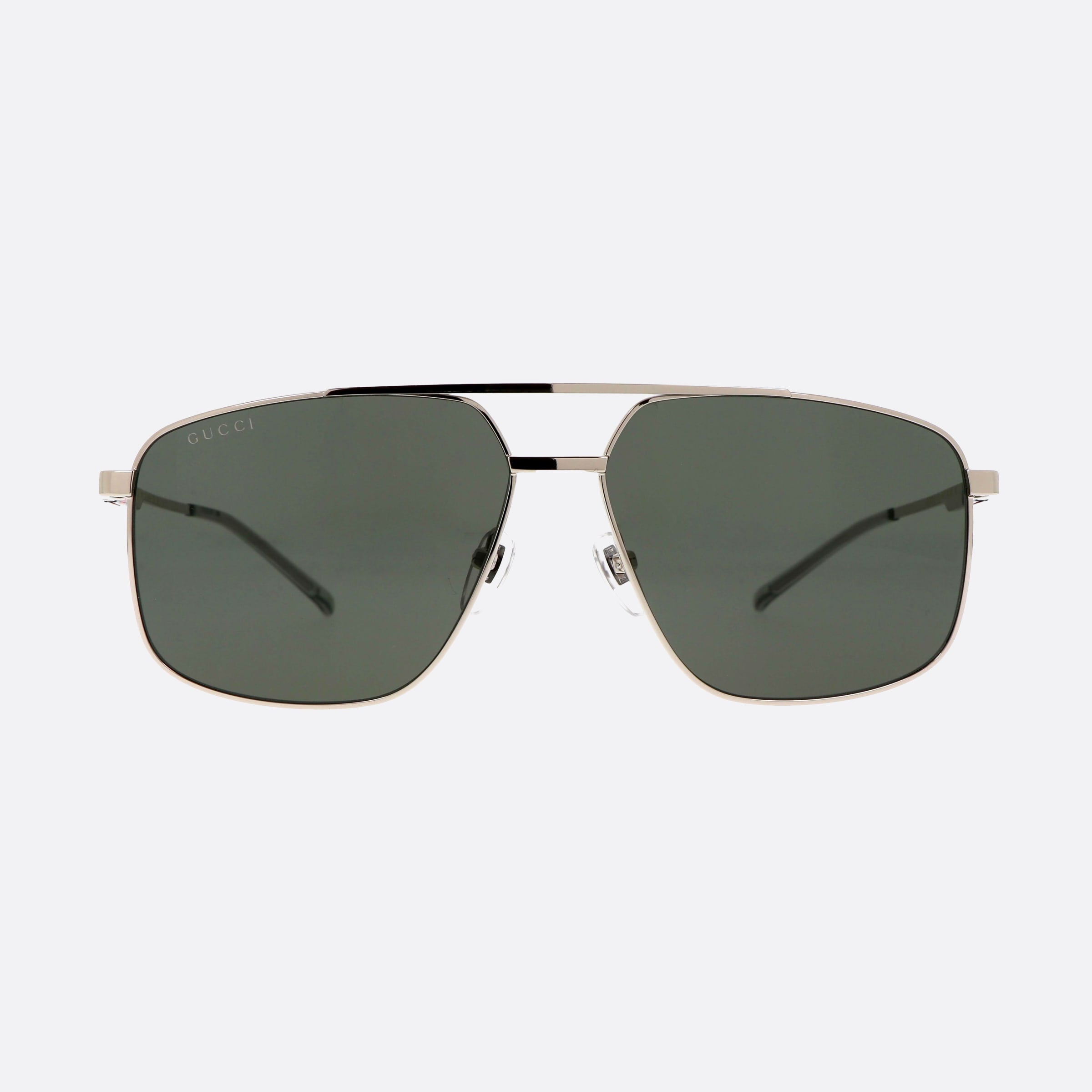Gucci 60mm Web Silg Silver Pilot Man Sunglasses - Side View