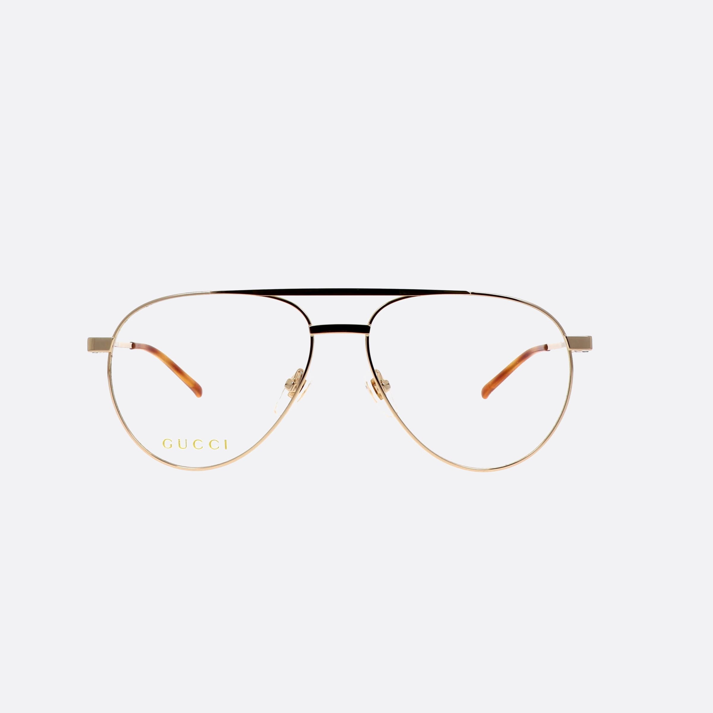 Gucci 56mm Web Gold Pilot Man Eyeglasses - Side View