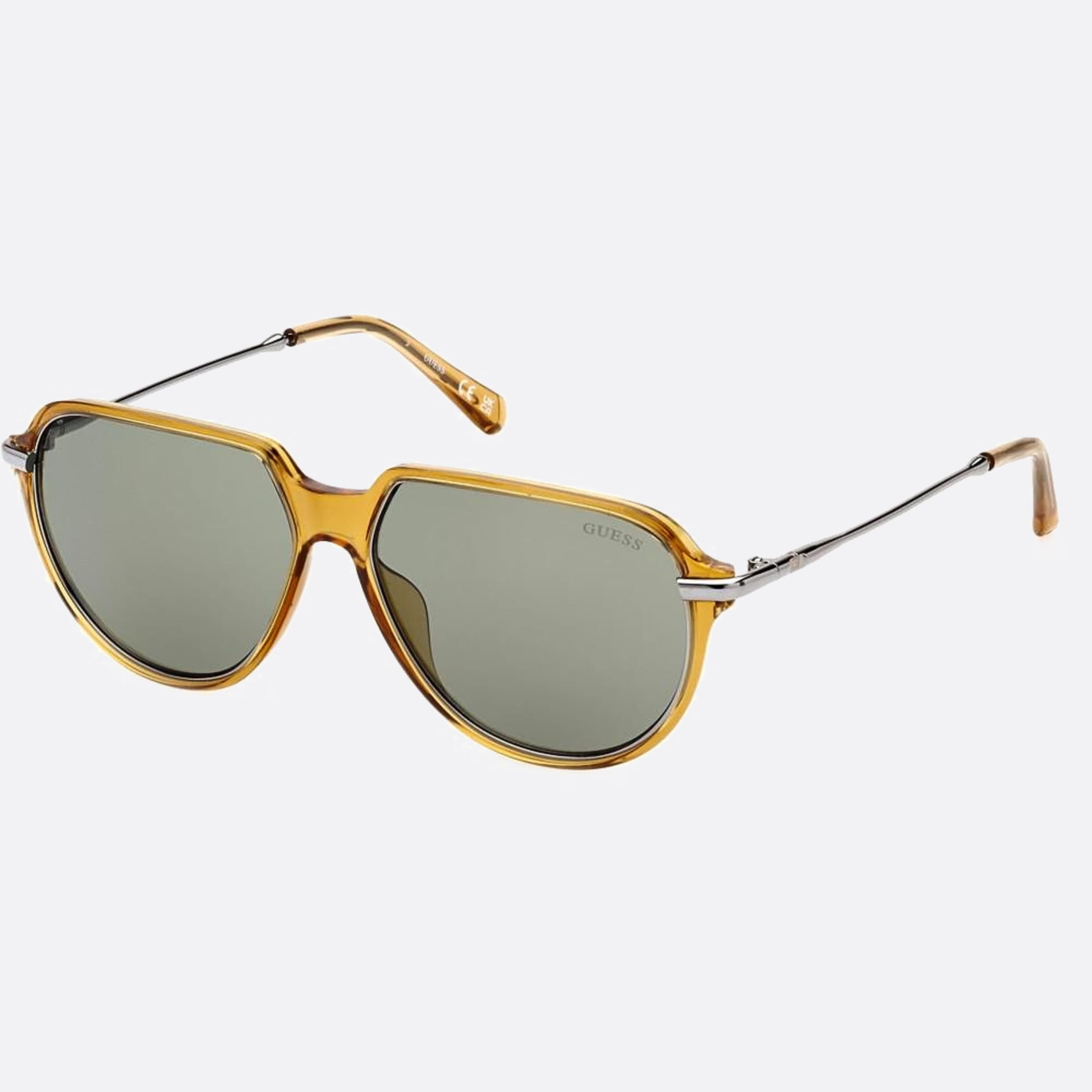Guess 56mm Gu00067 41n Yellow Pilot Men Sunglasses - Side View