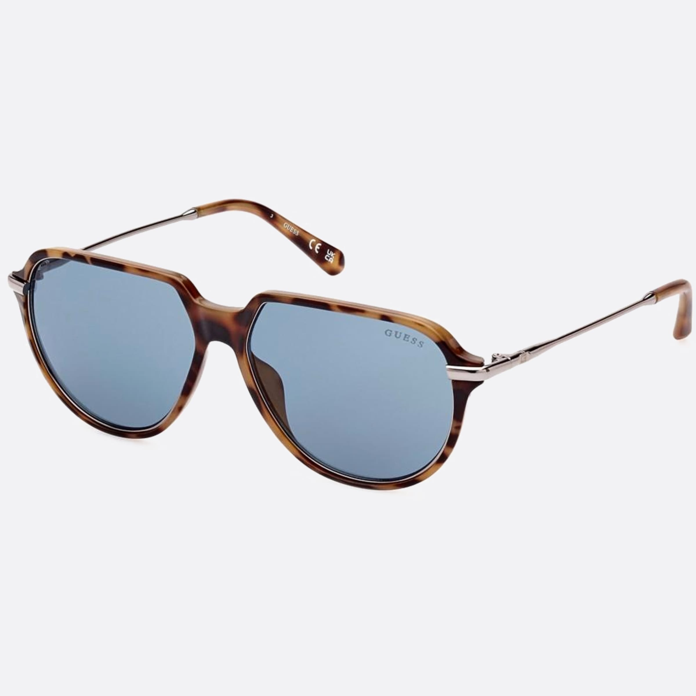 Guess 56mm Gu00067 53v Havana Pilot Men Sunglasses - Side View