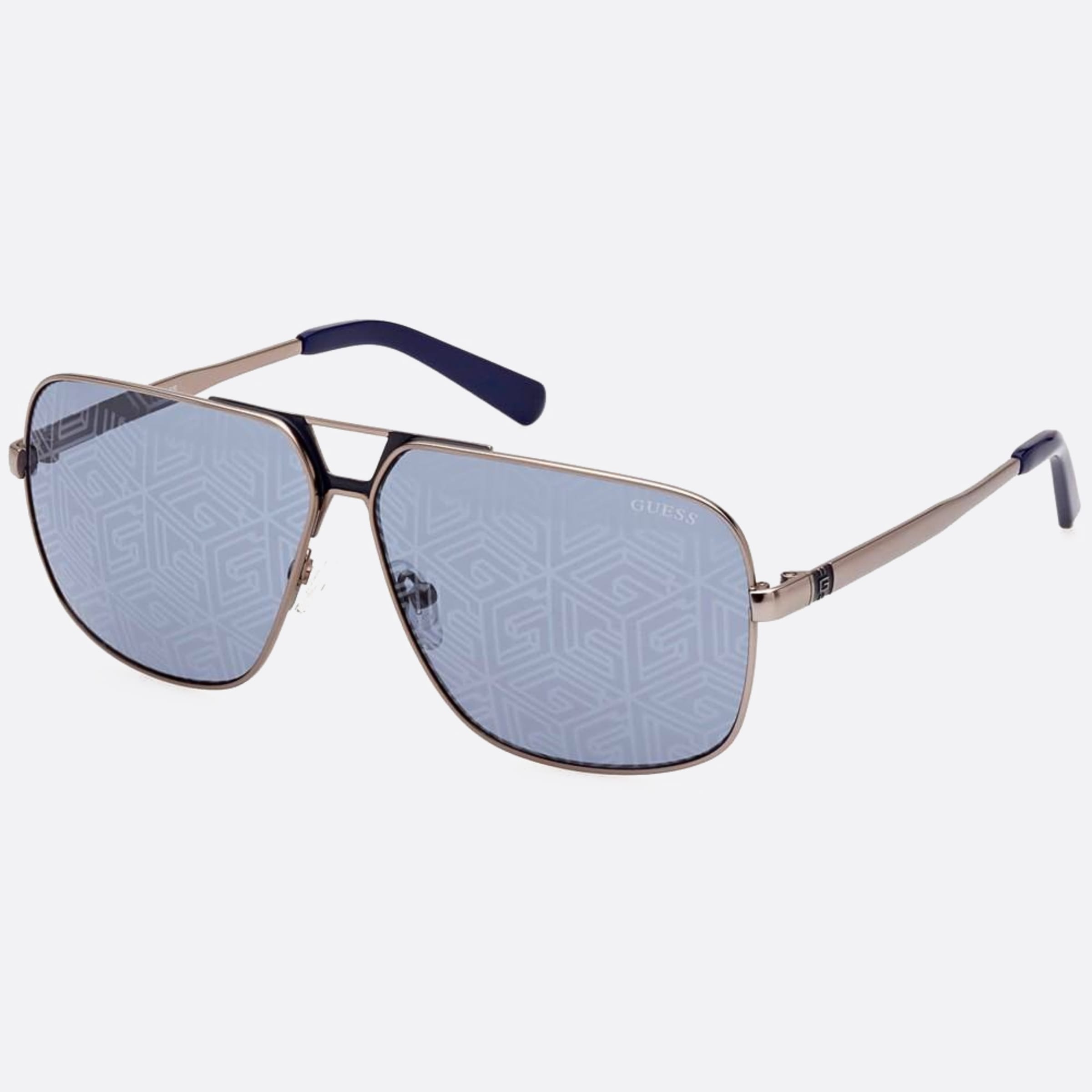 Guess 61mm Gu00070 09v Blue Pilot Men Sunglasses - Side View