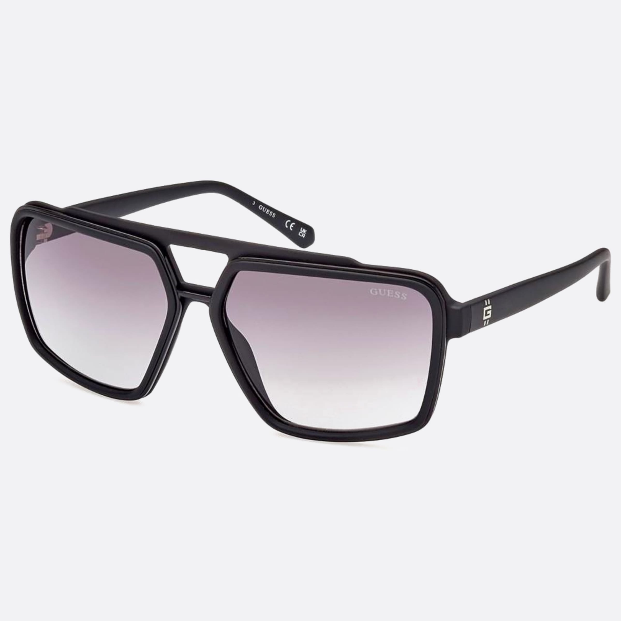 Guess 61mm Gu00076 02b Black Geometric Men Sunglasses - Side View
