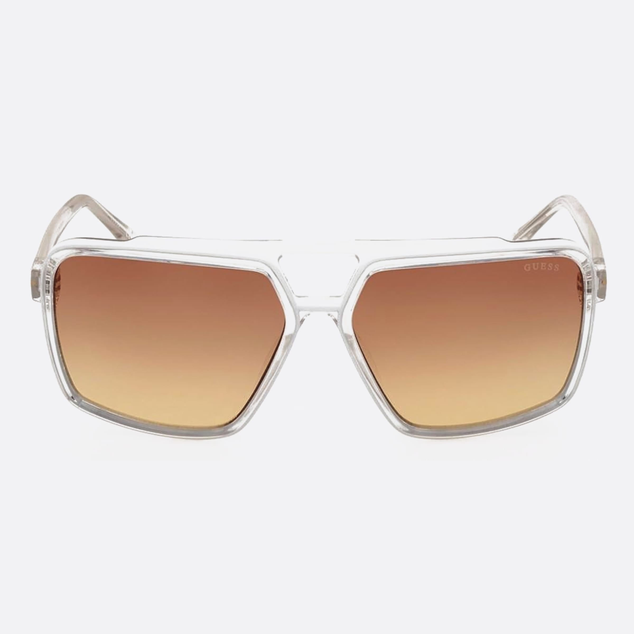 Guess 61mm Gu00076 26f Transparent Geometric Men Sunglasses - Main View
