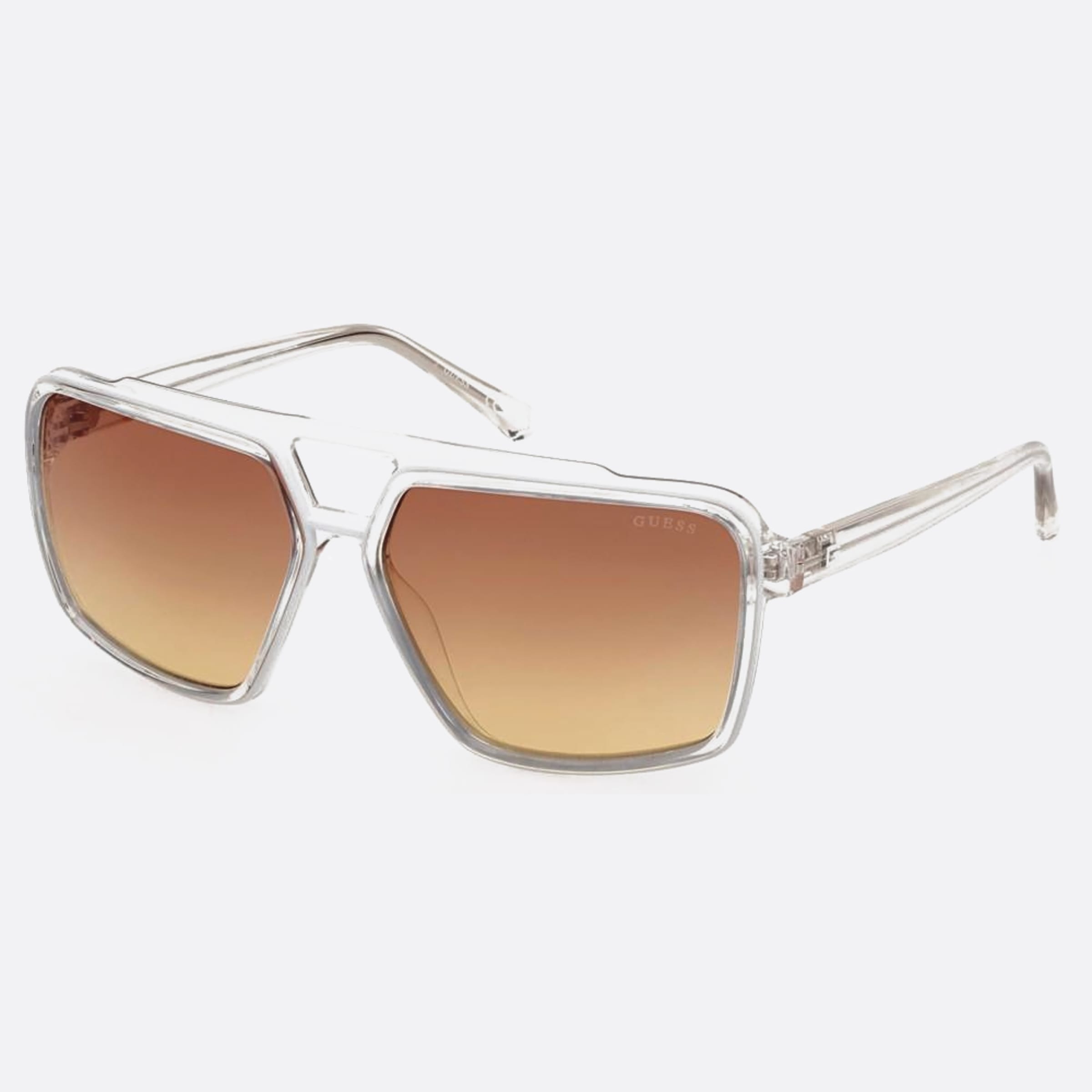 Guess 61mm Gu00076 26f Transparent Geometric Men Sunglasses - Side View