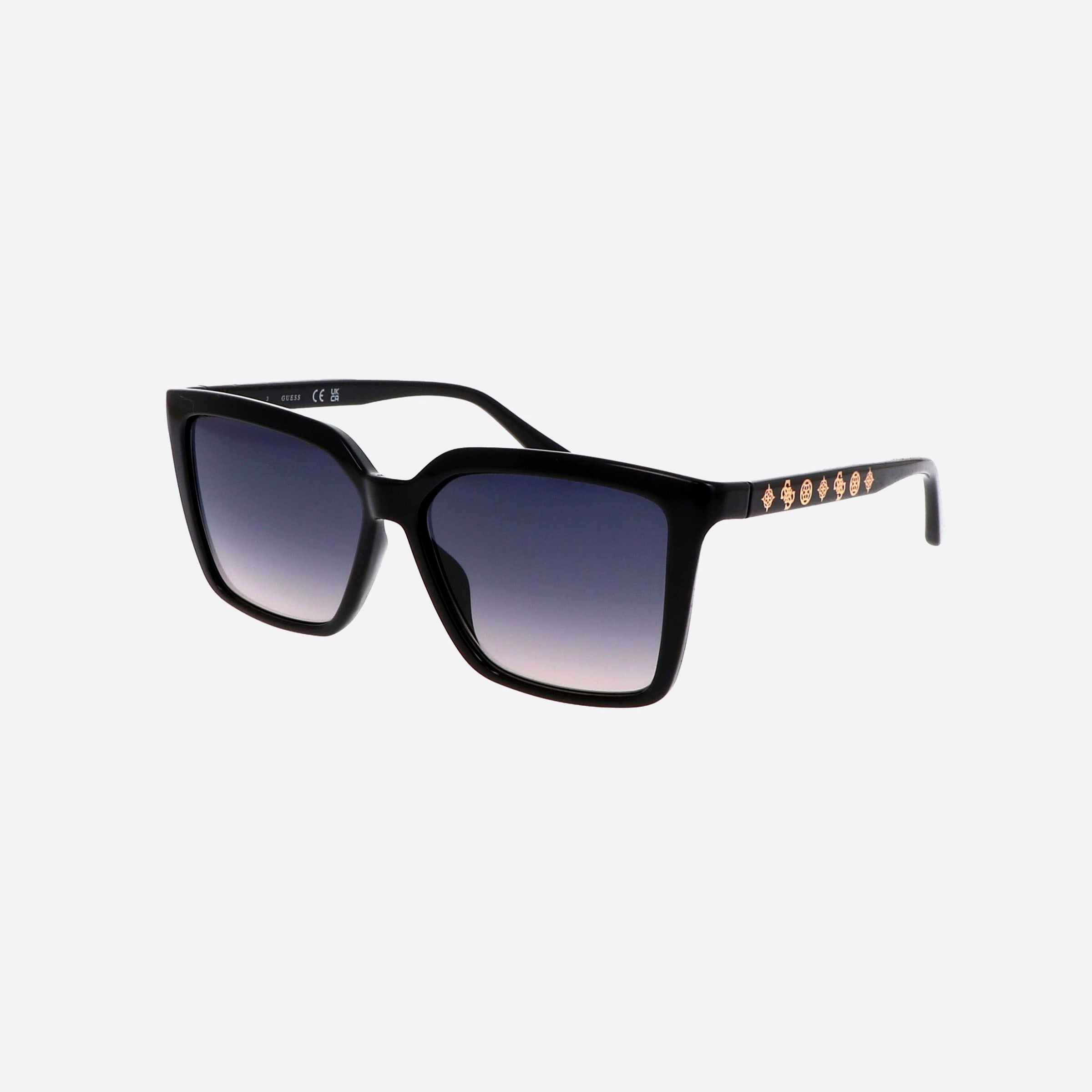Guess 55mm Gu00099 01b Black Square Unisex Sunglasses - Main View