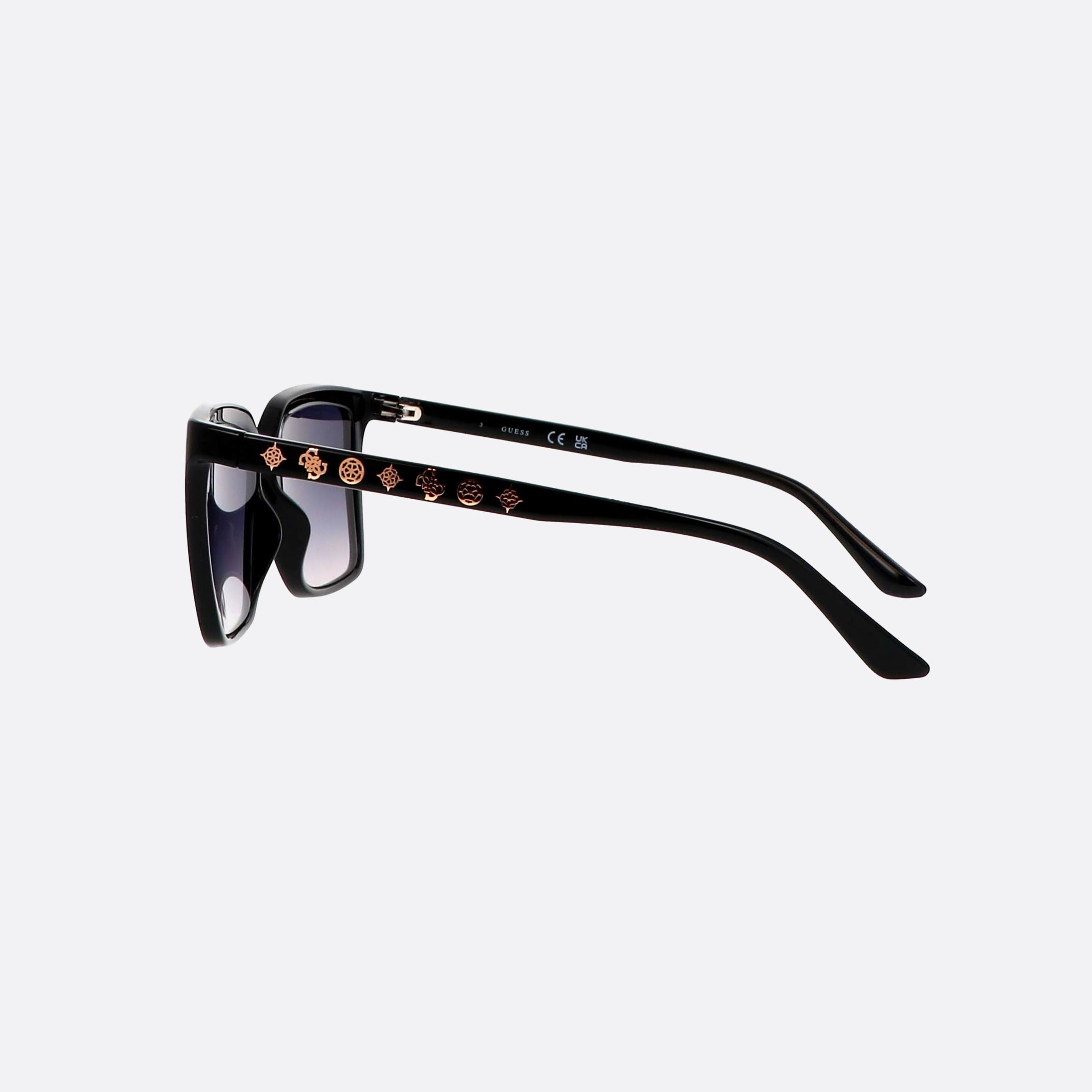 Guess 55mm Gu00099 01b Black Square Unisex Sunglasses - Detail View