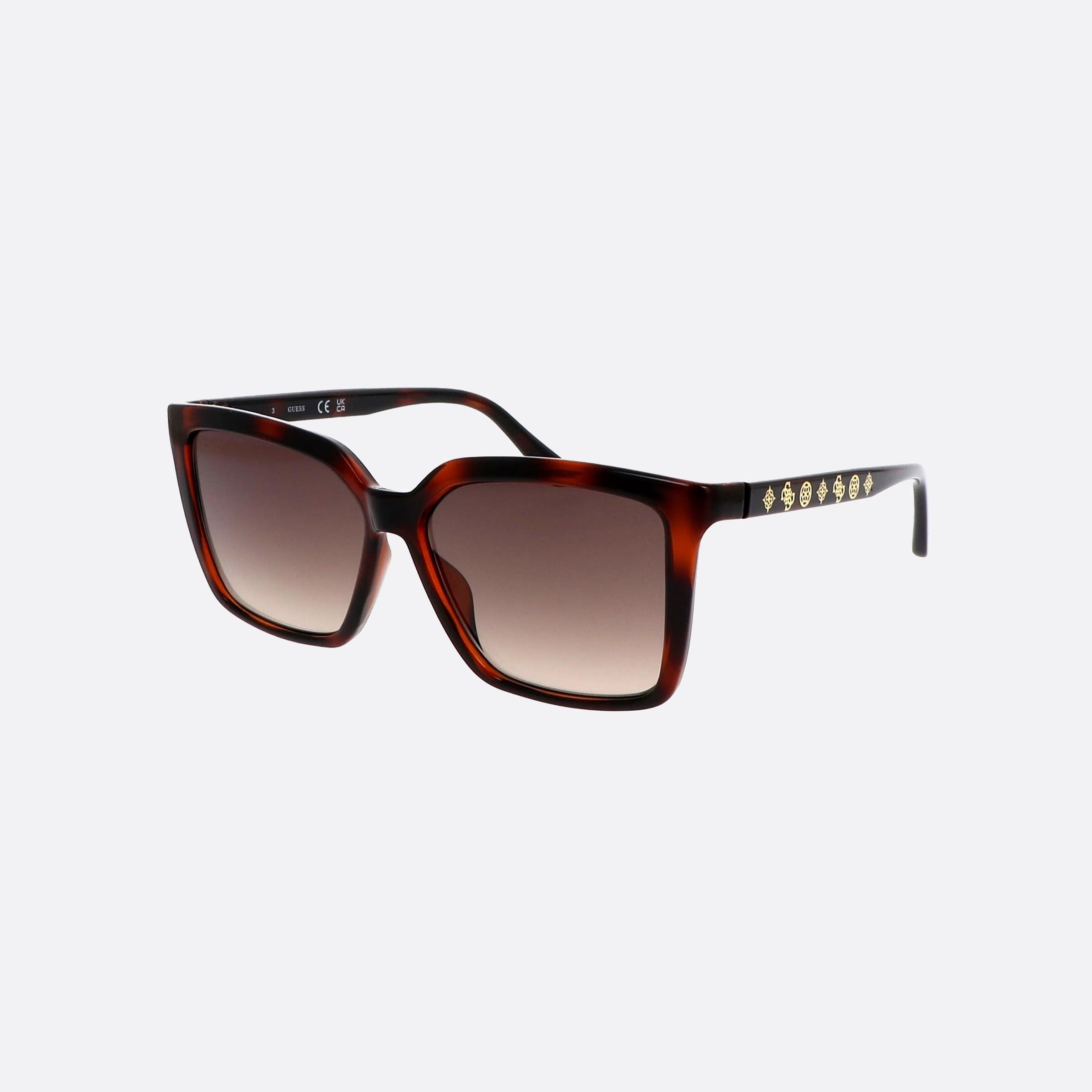 Guess 55mm Gu00099 52f Tortoise Square Unisex Sunglasses - Main View