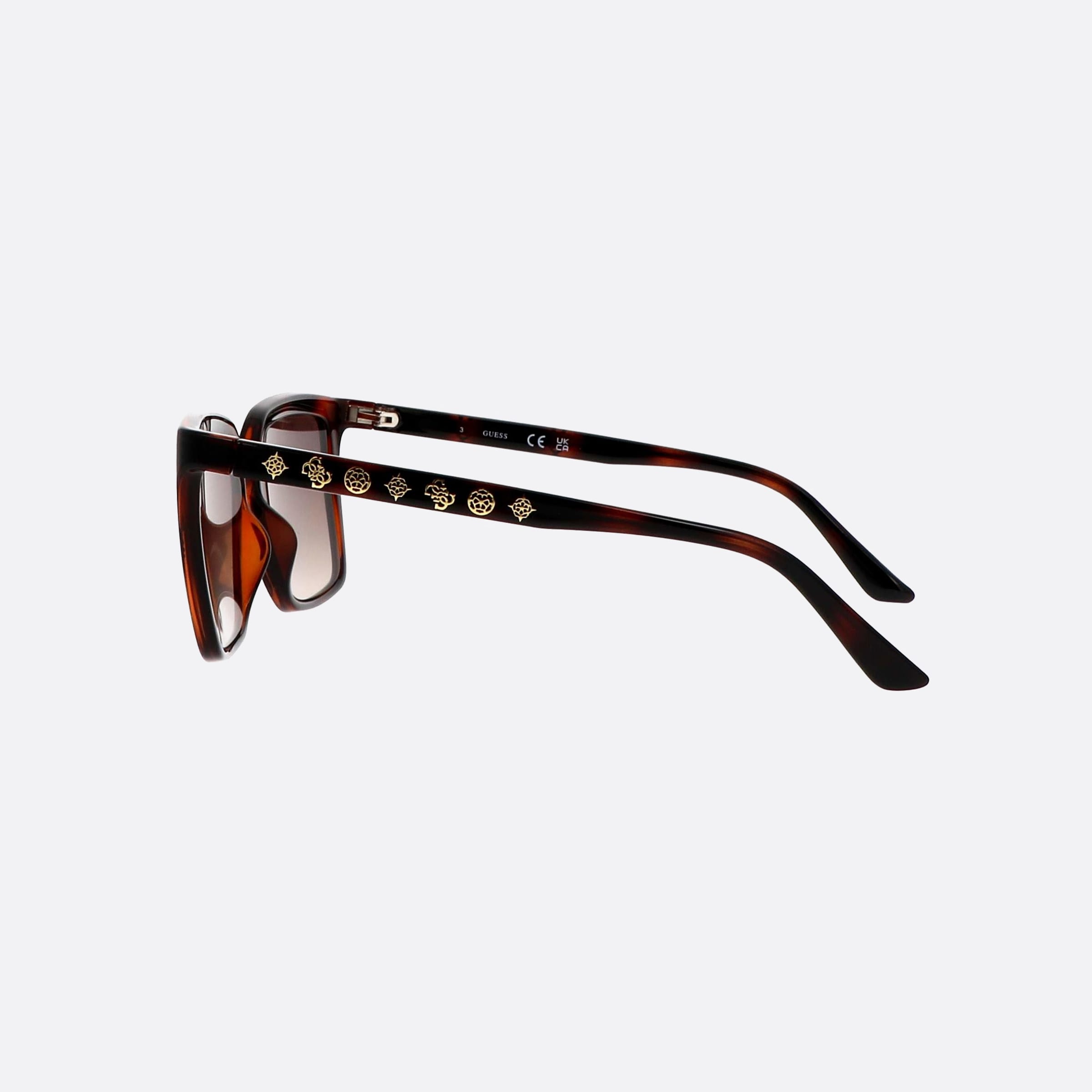 Guess 55mm Gu00099 52f Tortoise Square Unisex Sunglasses - Detail View