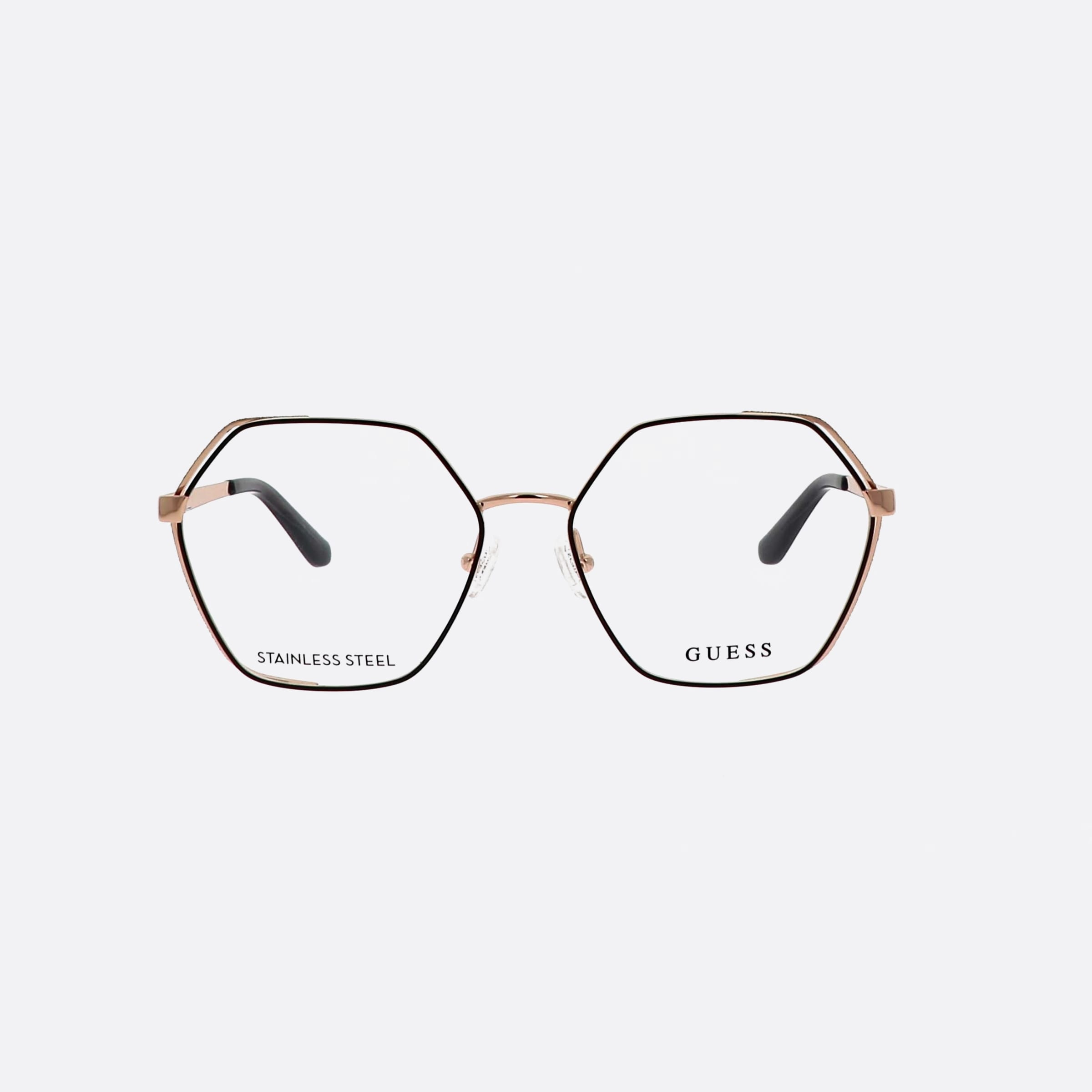 Guess 56mm Black Hexagonal Women Eyeglasses - Side View