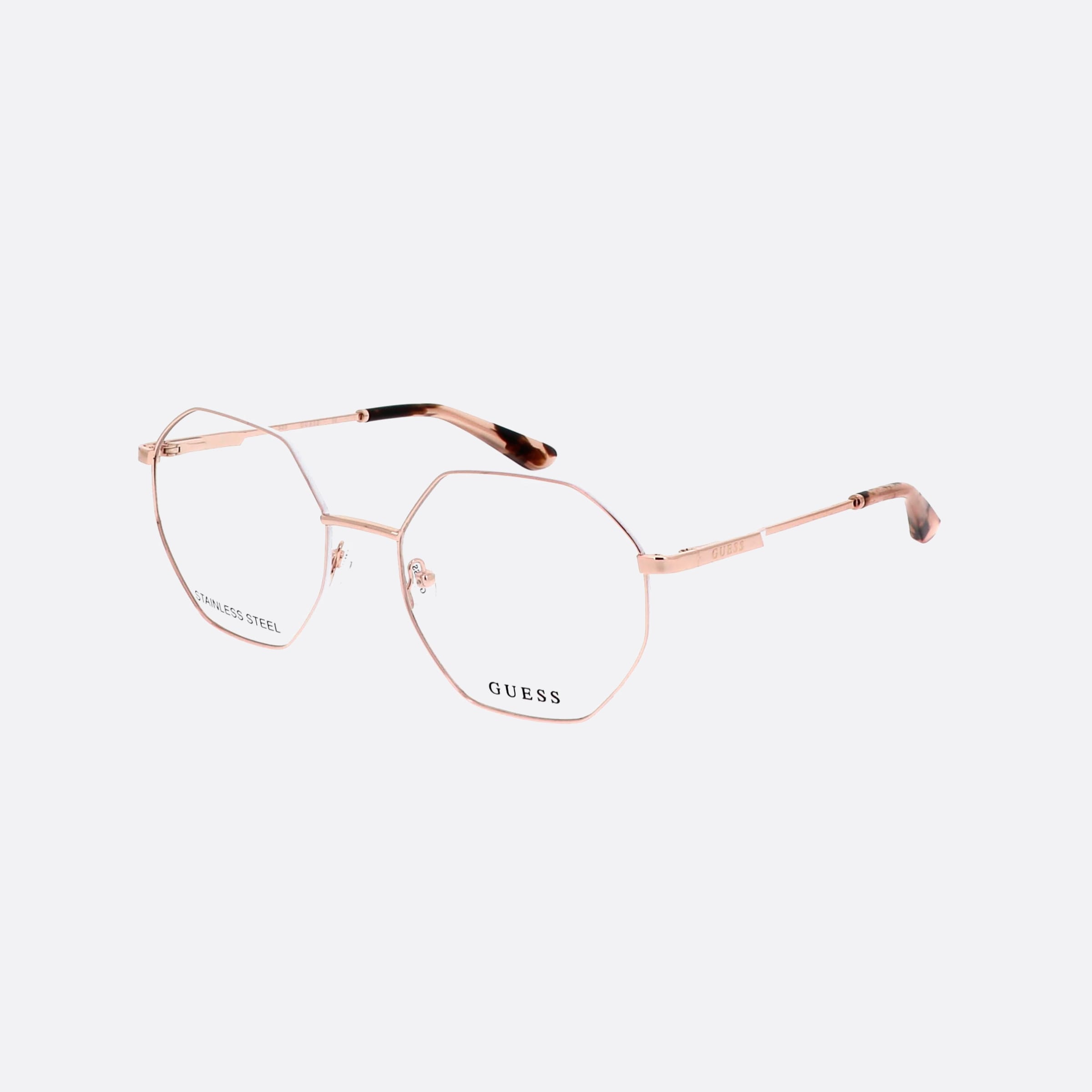 Guess 56mm Pink Hexagonal Women Eyeglasses - Main View