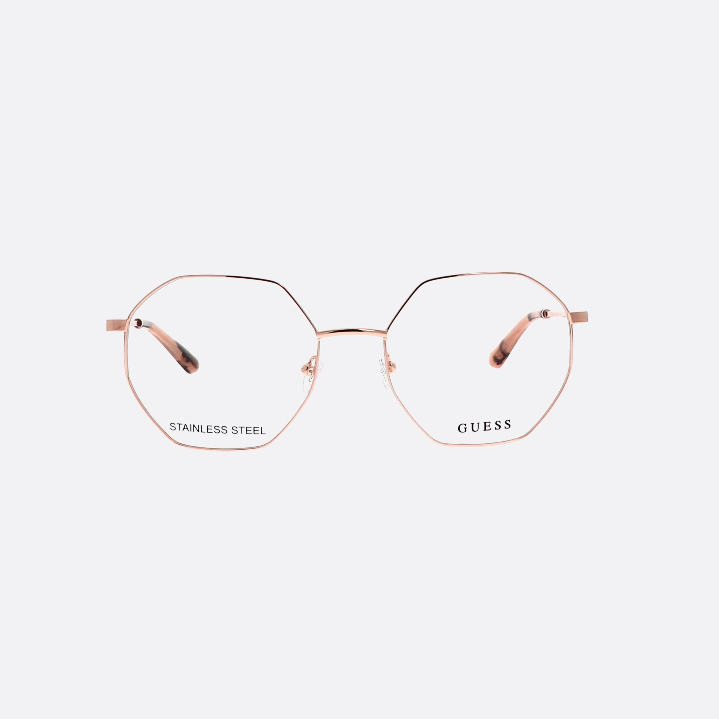 Guess 56mm Pink Hexagonal Women Eyeglasses - Side View